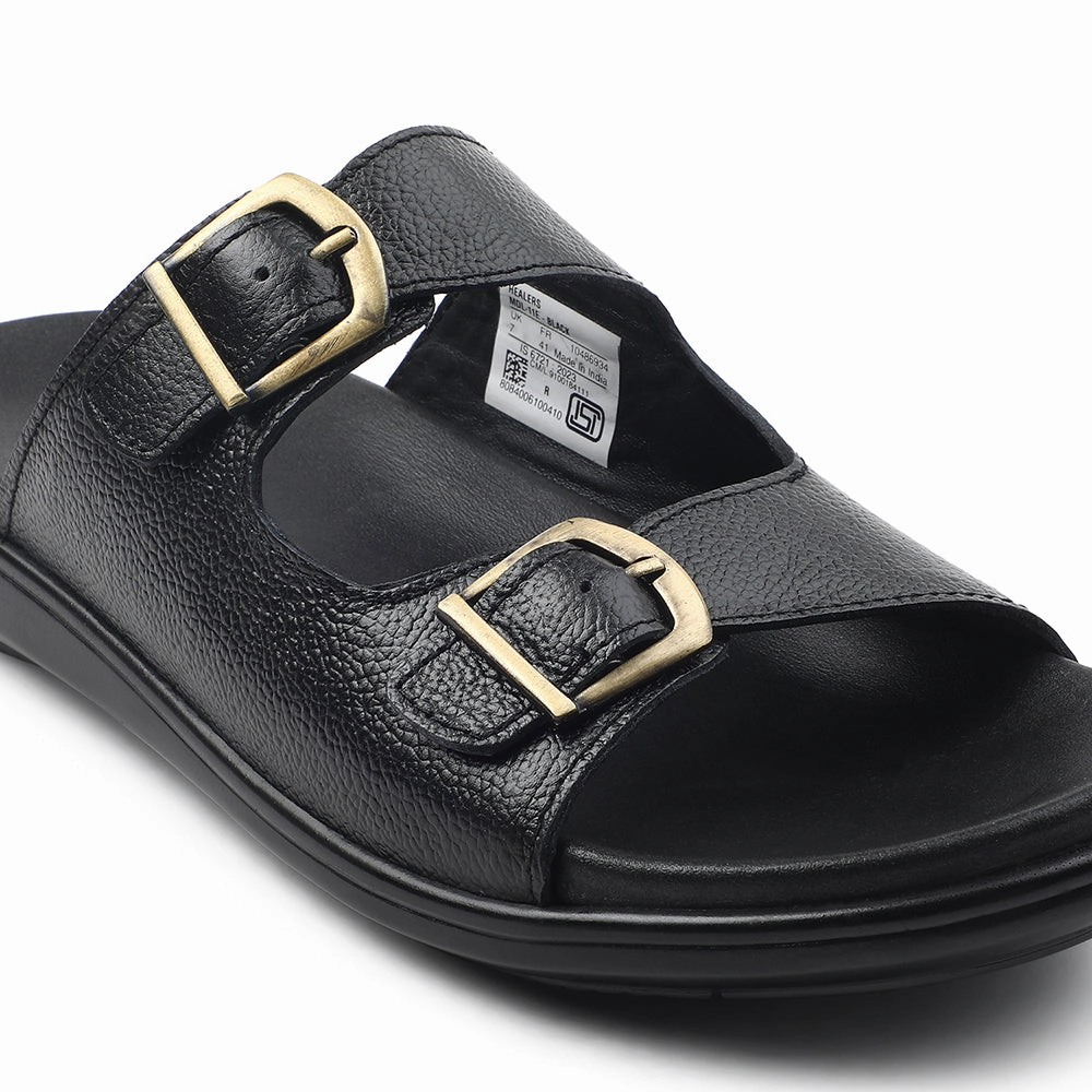 Cyber Monday Slippers Healers Black Casual Sandal For Men MDL-11E By Liberty