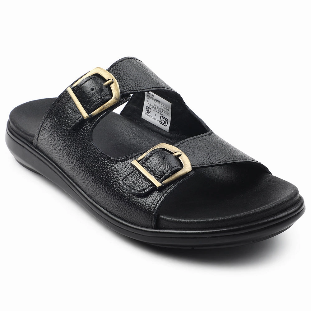 Healers Black Casual Sandal For Men MDL-11E By Liberty Platform.slippers