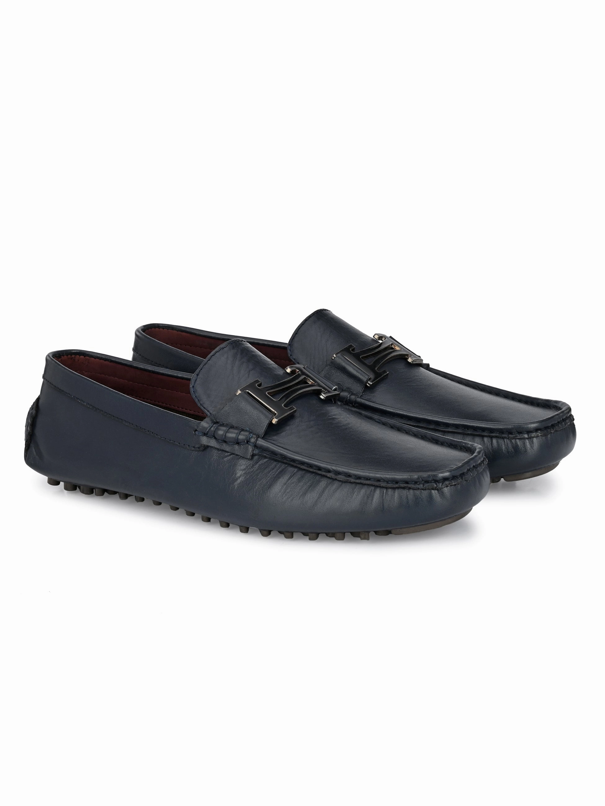 Diaz Blue Driving Loafers Red Loafers