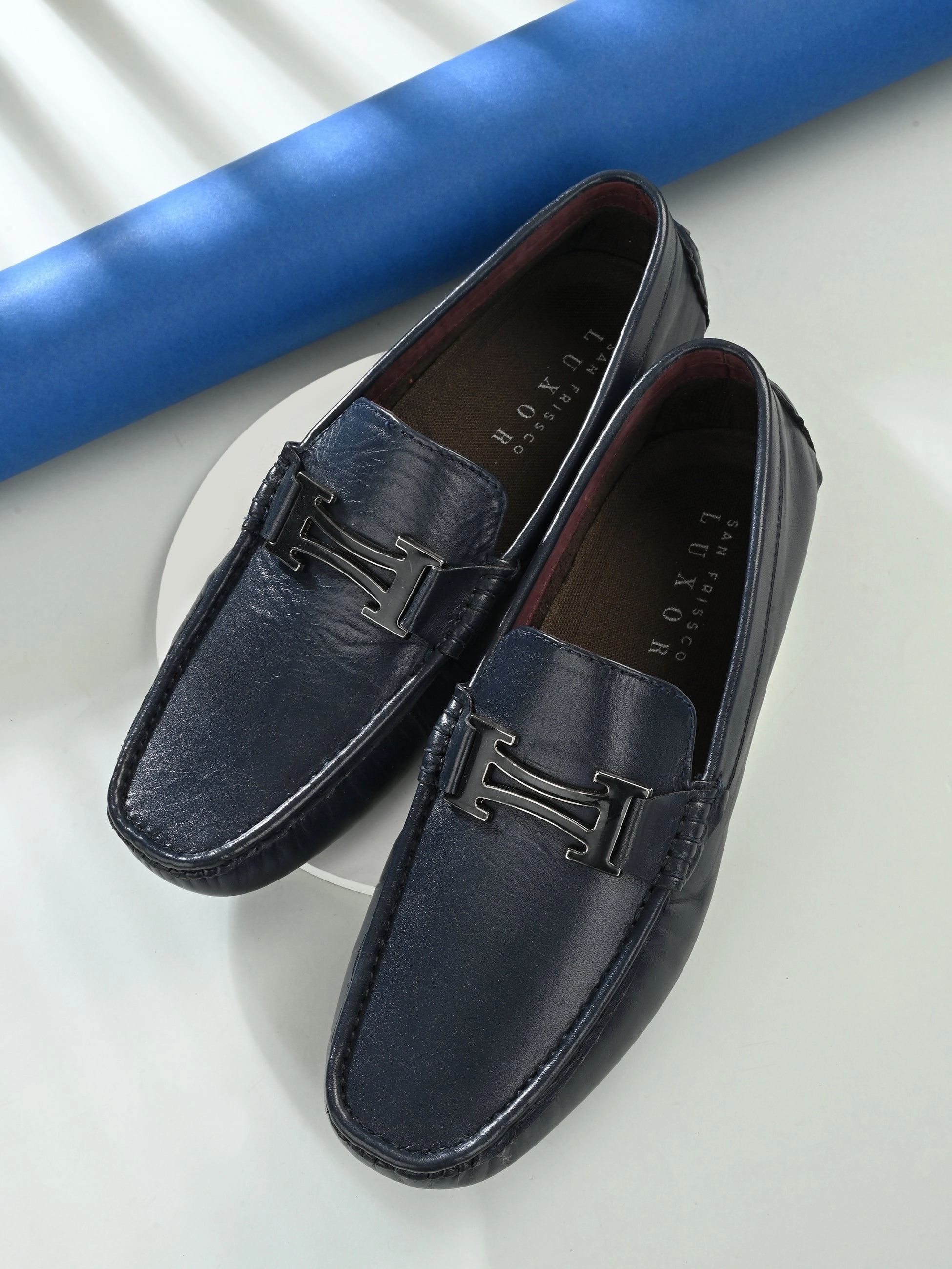 Diaz Blue Driving Loafers Penny Loafers Meaning