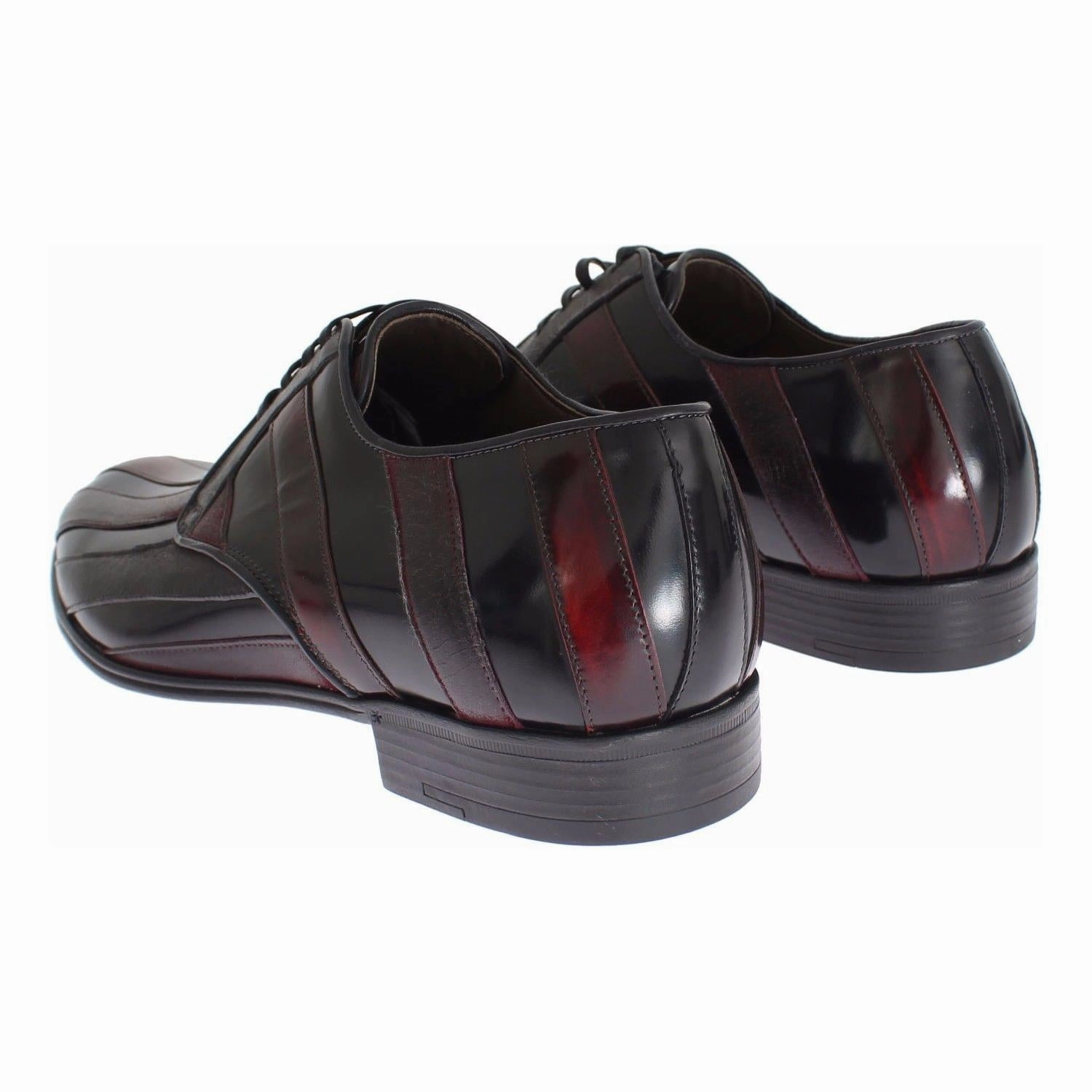 Dolce & Gabbana Black Bordeaux Leather Dress Formal Shoes 1920 Flat Shoes