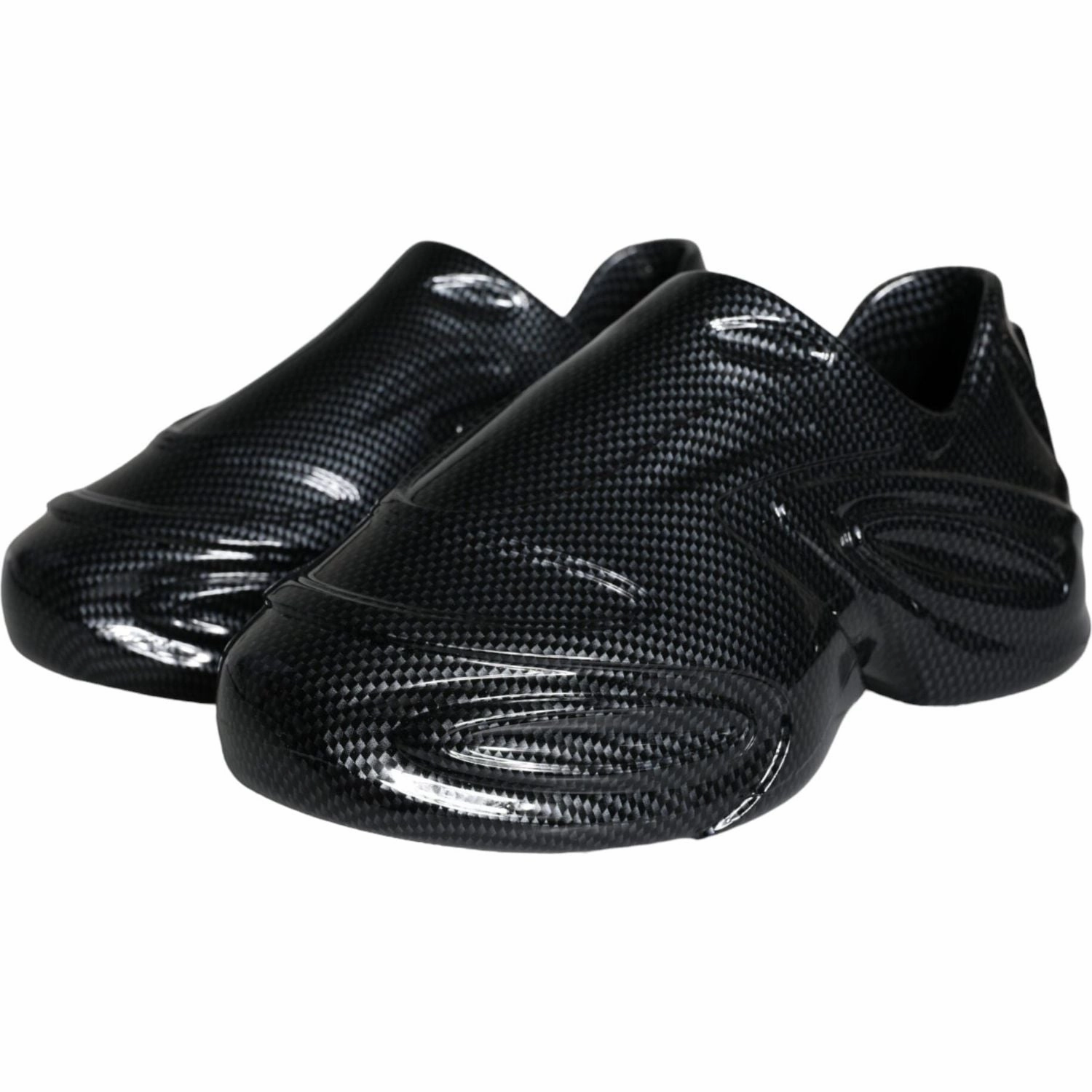 Dolce & Gabbana Black Foiled Rubber Toy Low Top Men Sneakers Shoes Orthopedic Sneakers