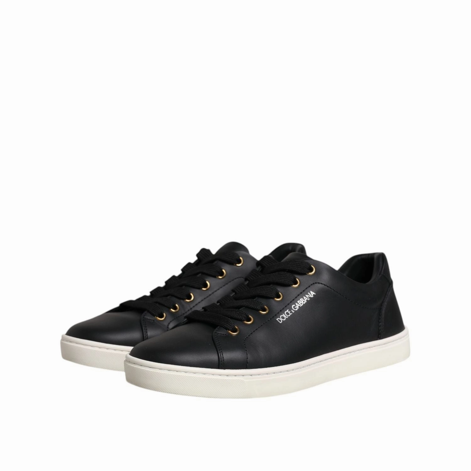 Low Sneakers Dolce & Gabbana Black Leather Logo London Sneaker Shoes