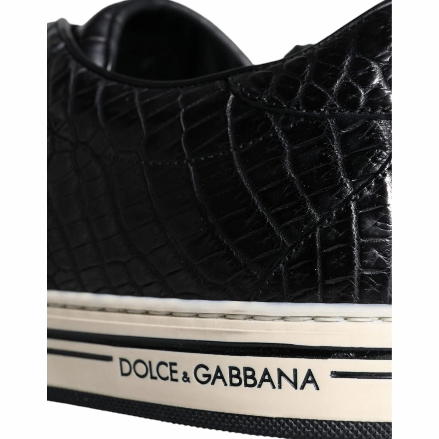 Dude Sneakers Dolce & Gabbana Black Leather Men Low Top Sneakers Shoes