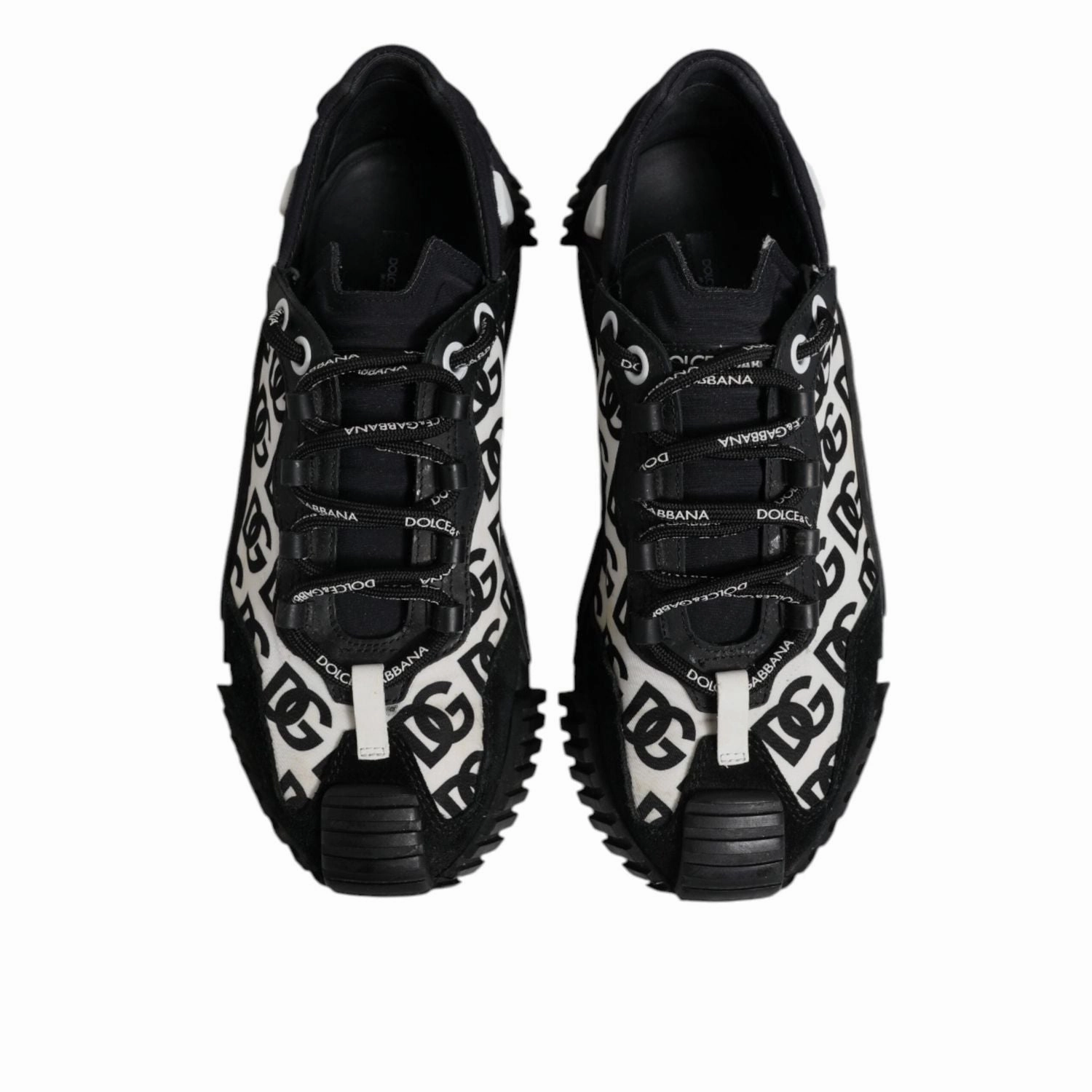 Elan Sneakers Dolce & Gabbana Black Logo Lace Up Low Top NS1 Sneakers Shoes