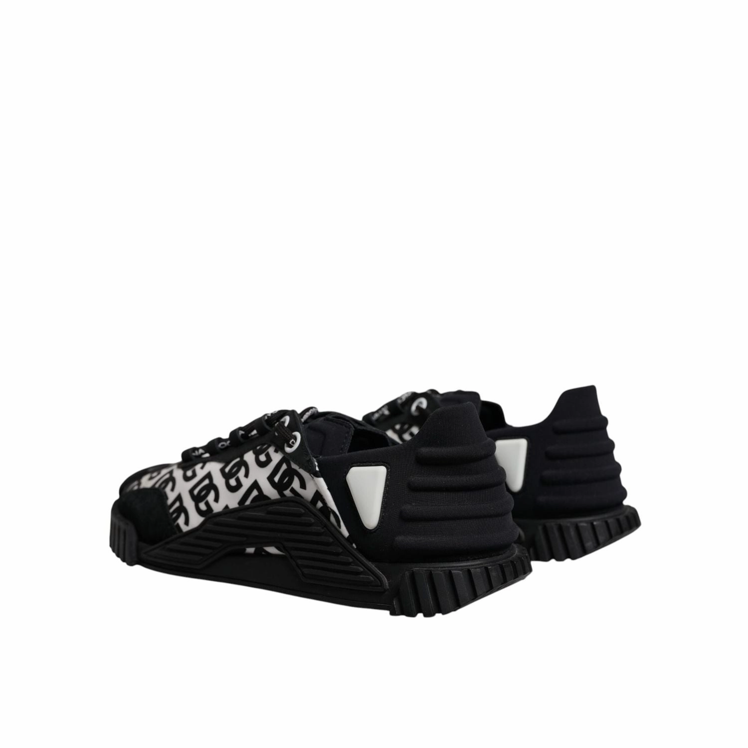 Shape Up Sneakers Dolce & Gabbana Black Logo Lace Up Low Top NS1 Sneakers Shoes