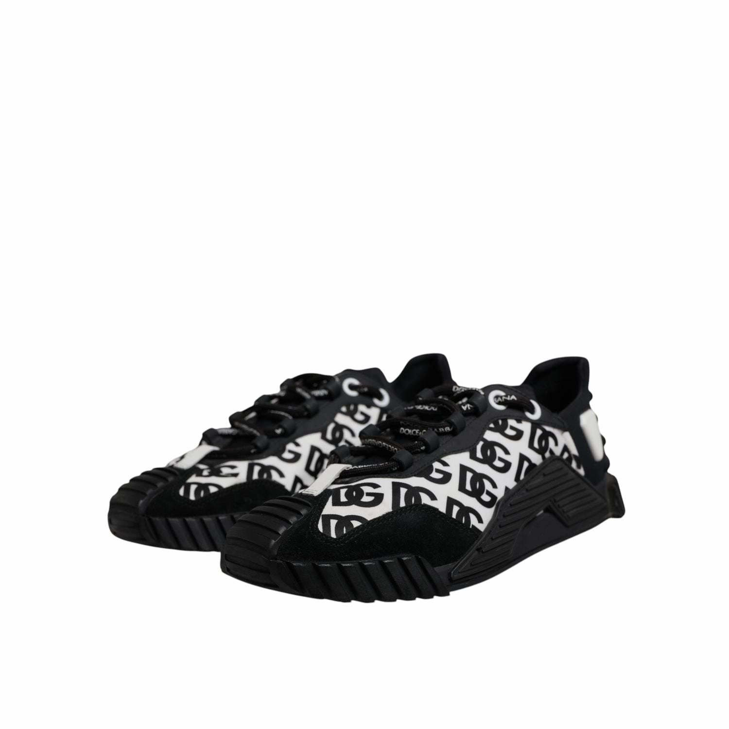 Dolce & Gabbana Black Logo Lace Up Low Top NS1 Sneakers Shoes Sneakers On Clearance