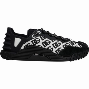 Sneakers For Dress Pants Dolce & Gabbana Black Logo Lace Up Low Top NS1 Sneakers Shoes
