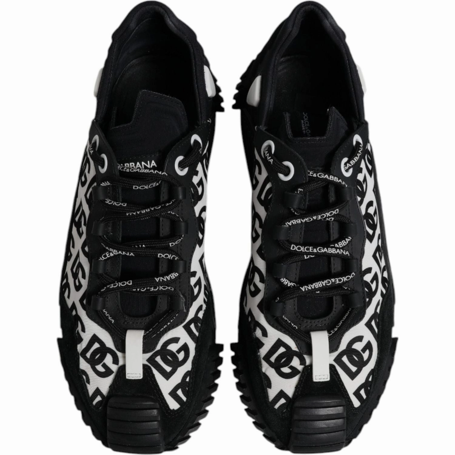Dolce & Gabbana Black Logo Lace Up Low Top NS1 Sneakers Shoes Axis Sneakers