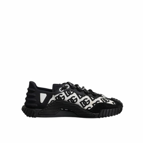 Sneakers In Canvas Dolce & Gabbana Black Logo Lace Up Low Top NS1 Sneakers Shoes