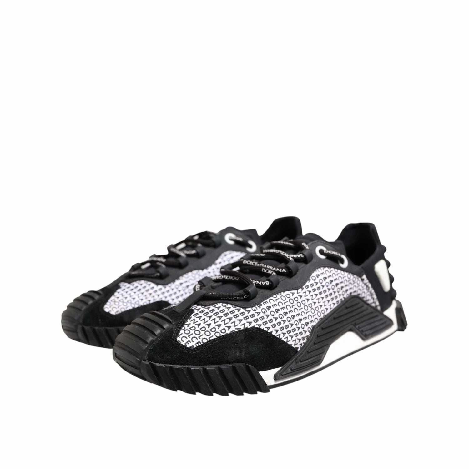 Dolce & Gabbana Black Logo Lace Up Low Top NS1 Sneakers Shoes Porterville Sneakers