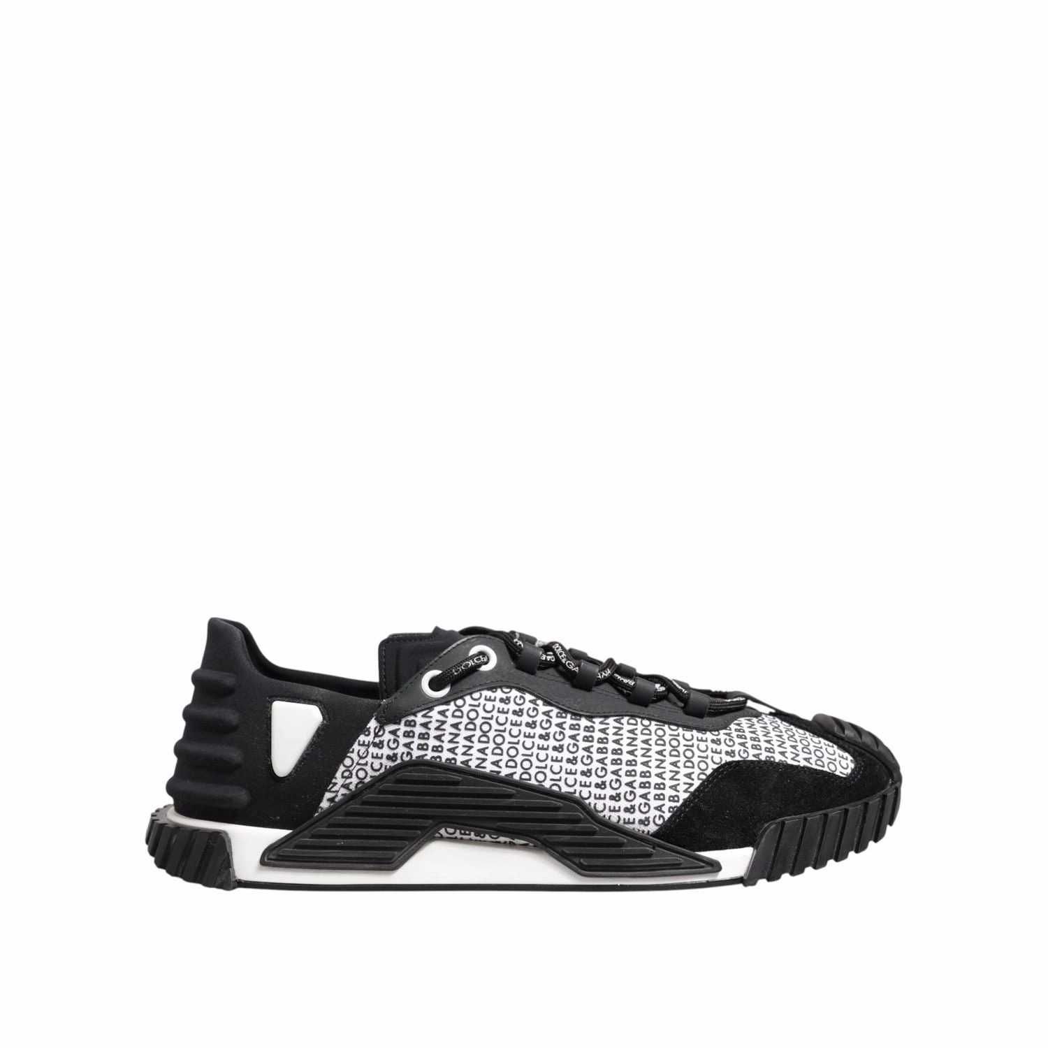 Dolce & Gabbana Black Logo Lace Up Low Top NS1 Sneakers Shoes Zero Drop Sneakers