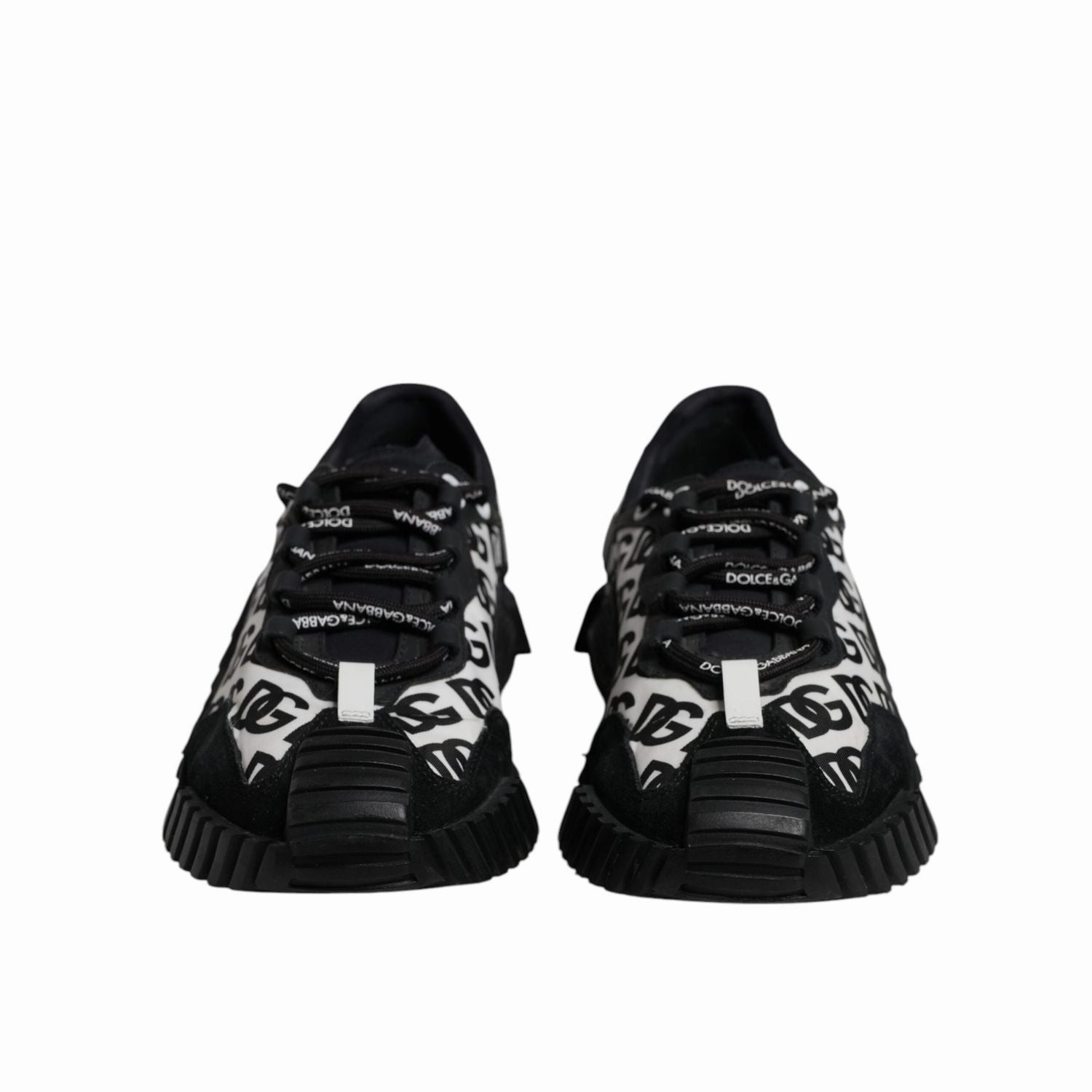 Dolce & Gabbana Black Logo Lace Up Low Top NS1 Sneakers Shoes All Sneakers