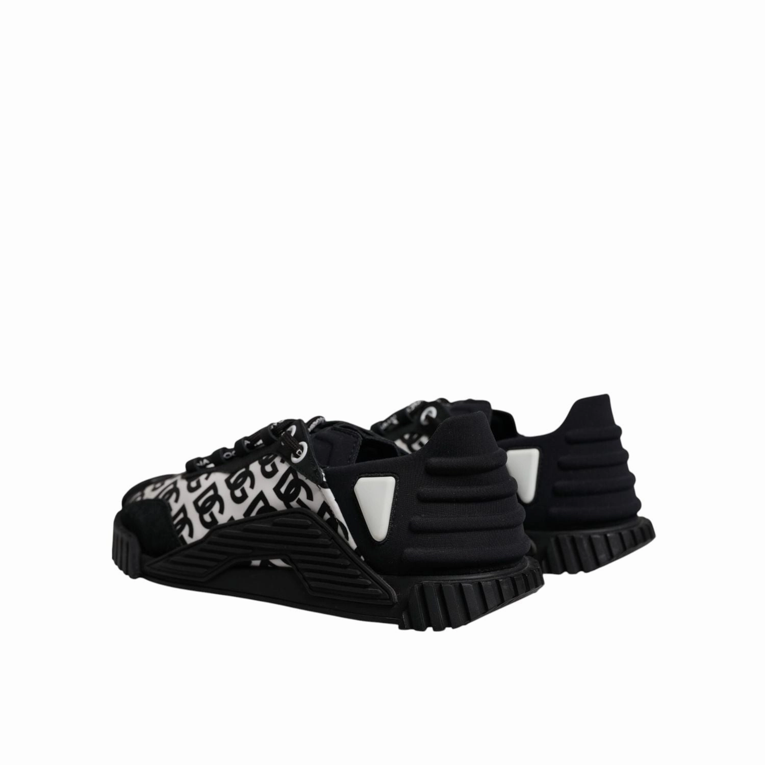 Lavins Curb Sneakers Dolce & Gabbana Black Logo Lace Up Low Top NS1 Sneakers Shoes