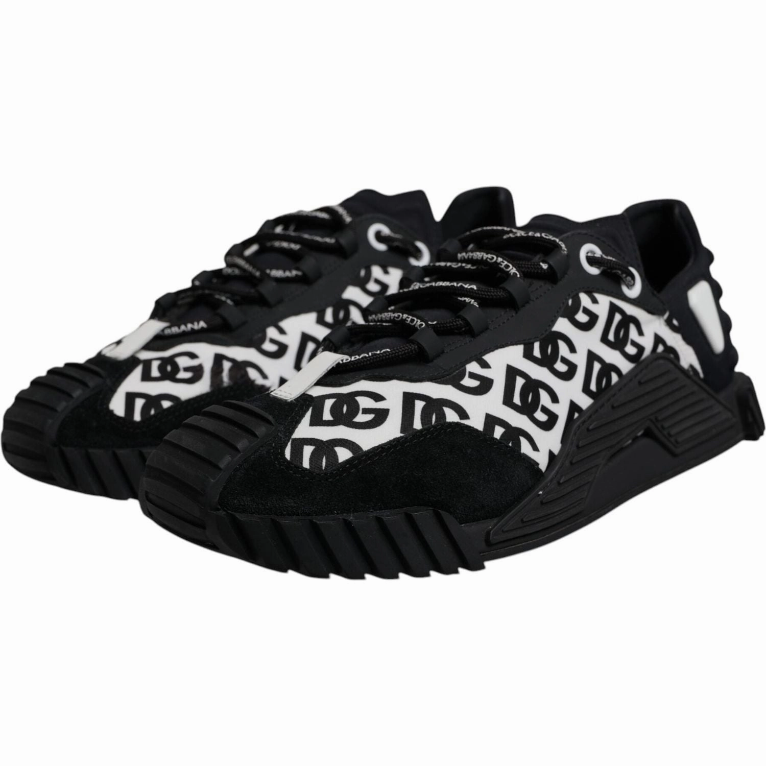 Classic Sneakers Shoes Dolce & Gabbana Black Logo Lace Up Low Top NS1 Sneakers Shoes