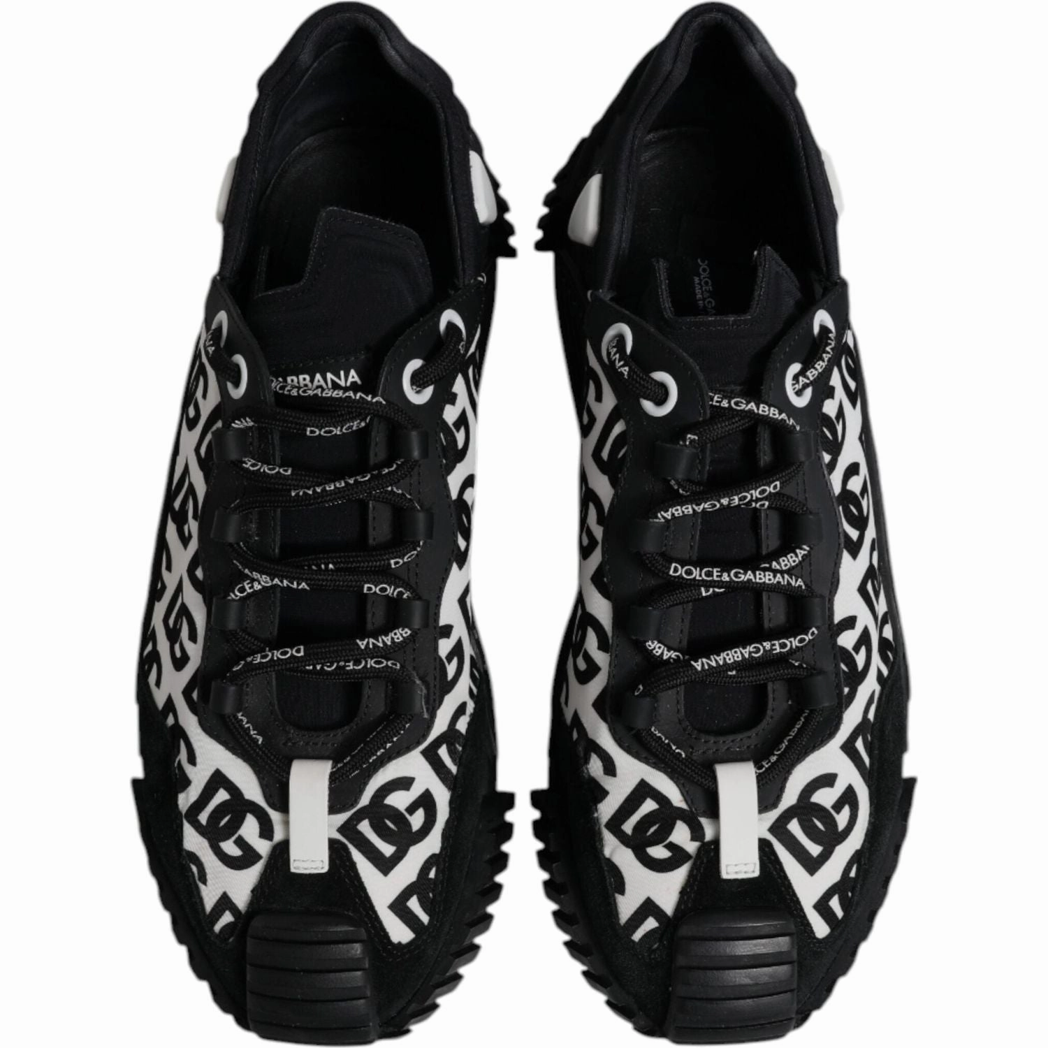 Dolce & Gabbana Black Logo Lace Up Low Top NS1 Sneakers Shoes Buffalo Bills Sneakers