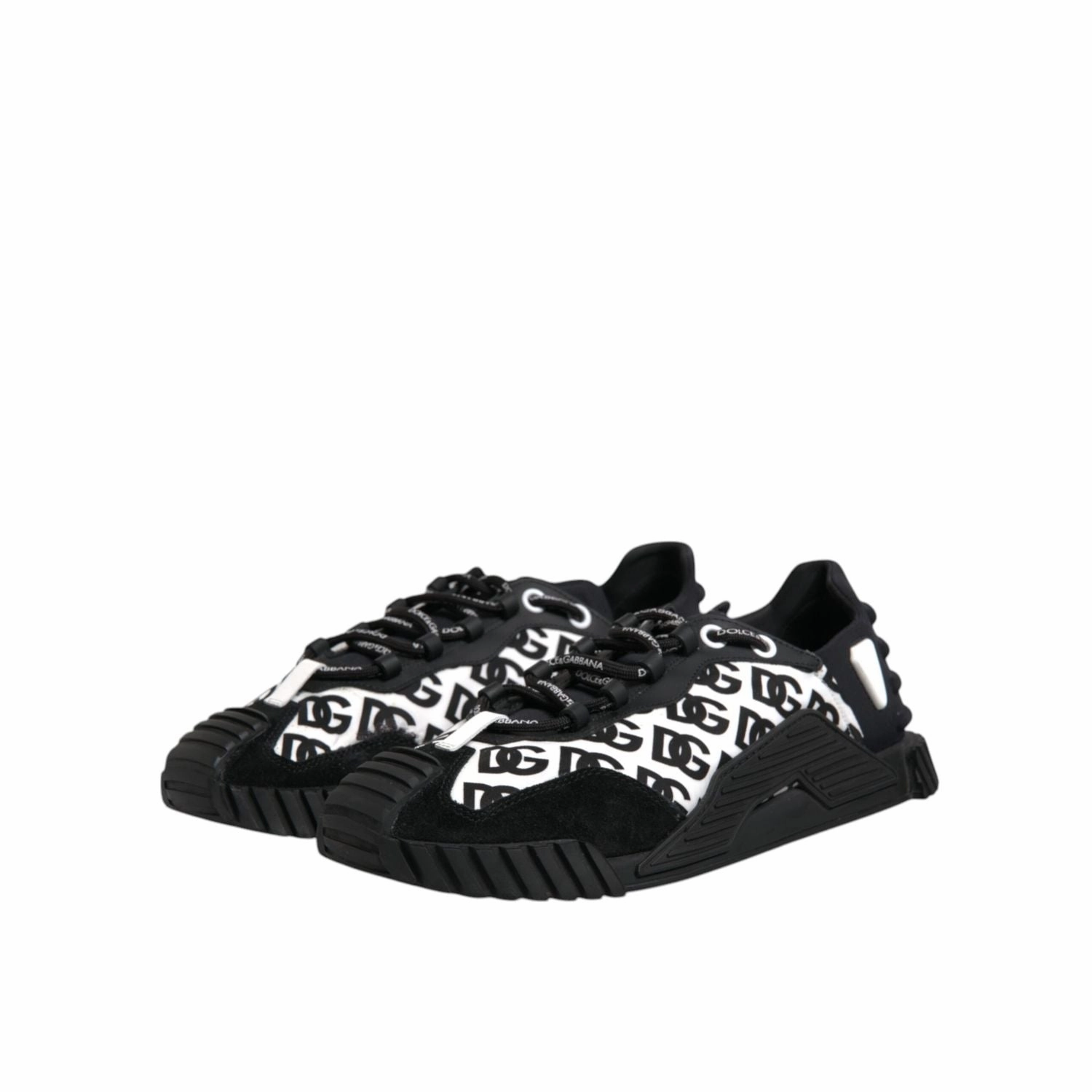 Purple Shoes Sneakers Dolce & Gabbana Black Logo Nylon Low Top NS1 Sneakers Shoes