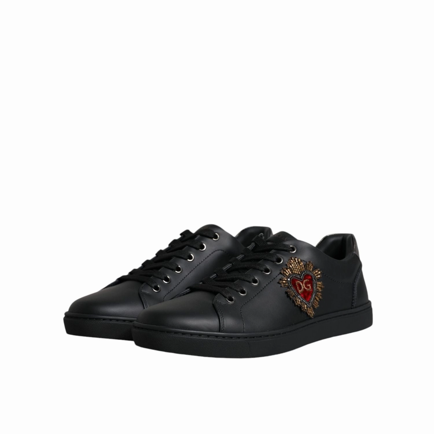 Dolce & Gabbana Black London Sacred Heart Men Sneakers Shoes Bridal Sneakers