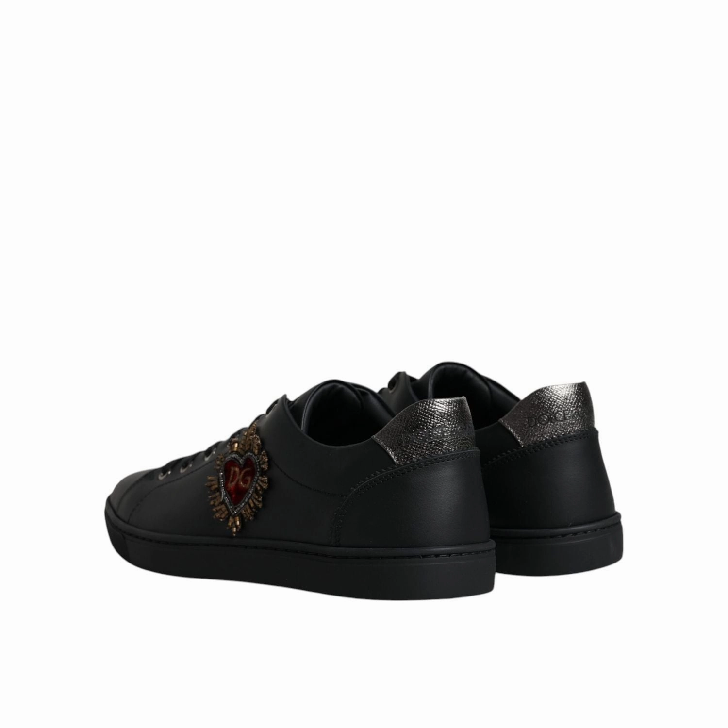 Dolce & Gabbana Black London Sacred Heart Men Sneakers Shoes Sneakers Louboutin