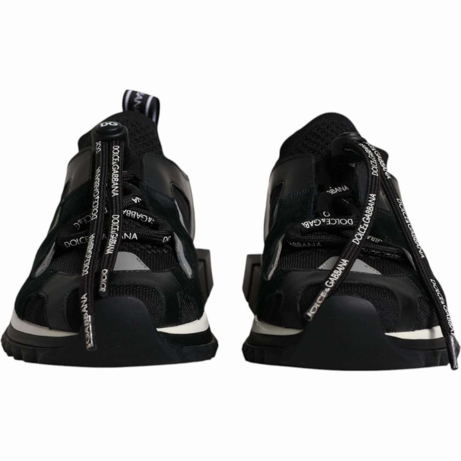 Dolce & Gabbana Black White Logo Sorrento Mens Sneakers Shoes Secured Sneakers