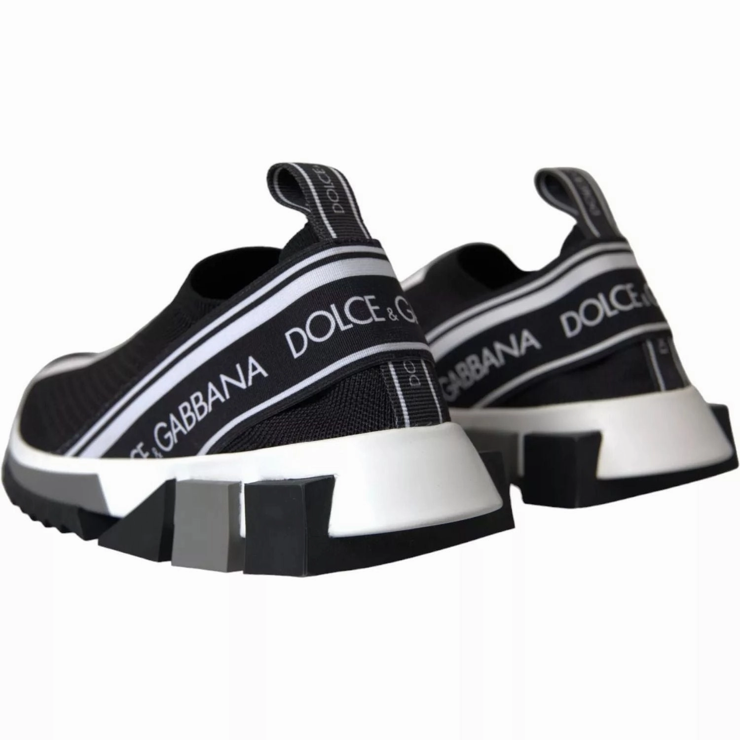 Moda Sneakers Dolce & Gabbana Black White Slip On Sorrento Sneakers Shoes
