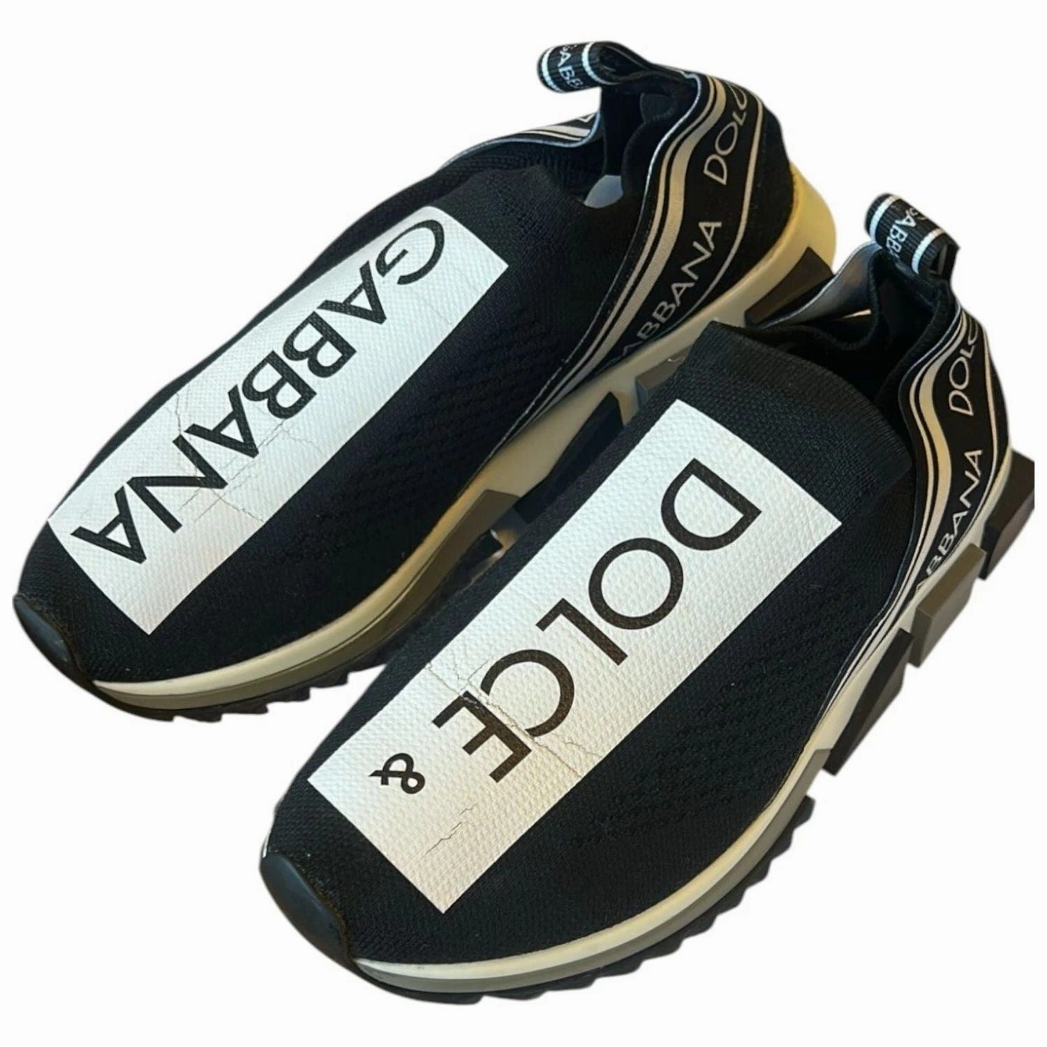 Roller Skate Sneakers Dolce & Gabbana Black White Slip On Sorrento Sneakers Shoes