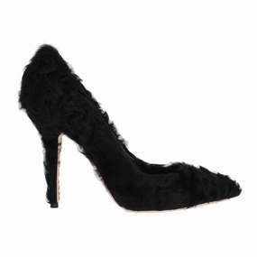 Sandals Aruba Dolce & Gabbana Black Xiangao Lamb Fur Leather Pumps