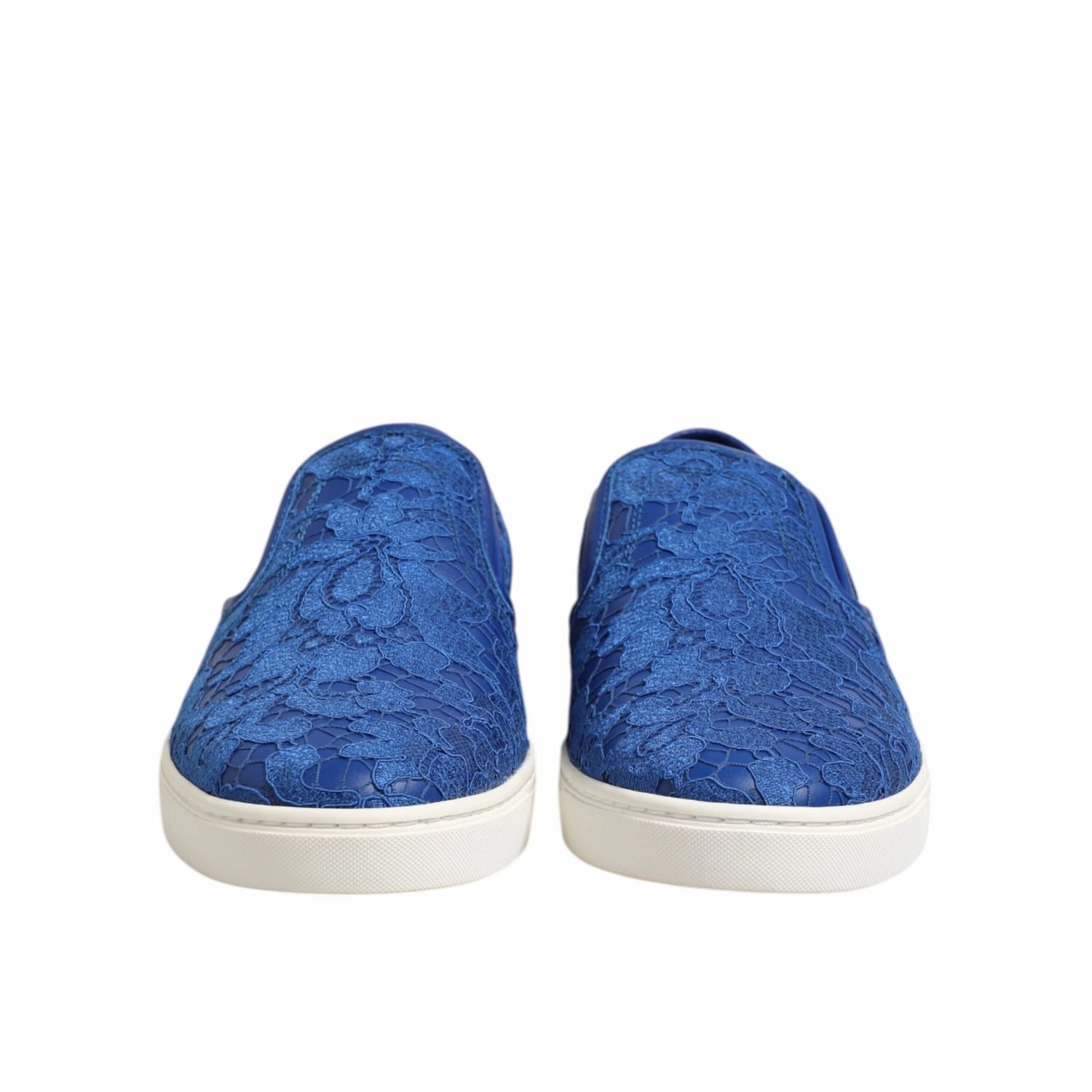 Dolce & Gabbana Blue Leather Lace Slip On Sneaker Shoes Best Walking Sneakers For Flat Feet