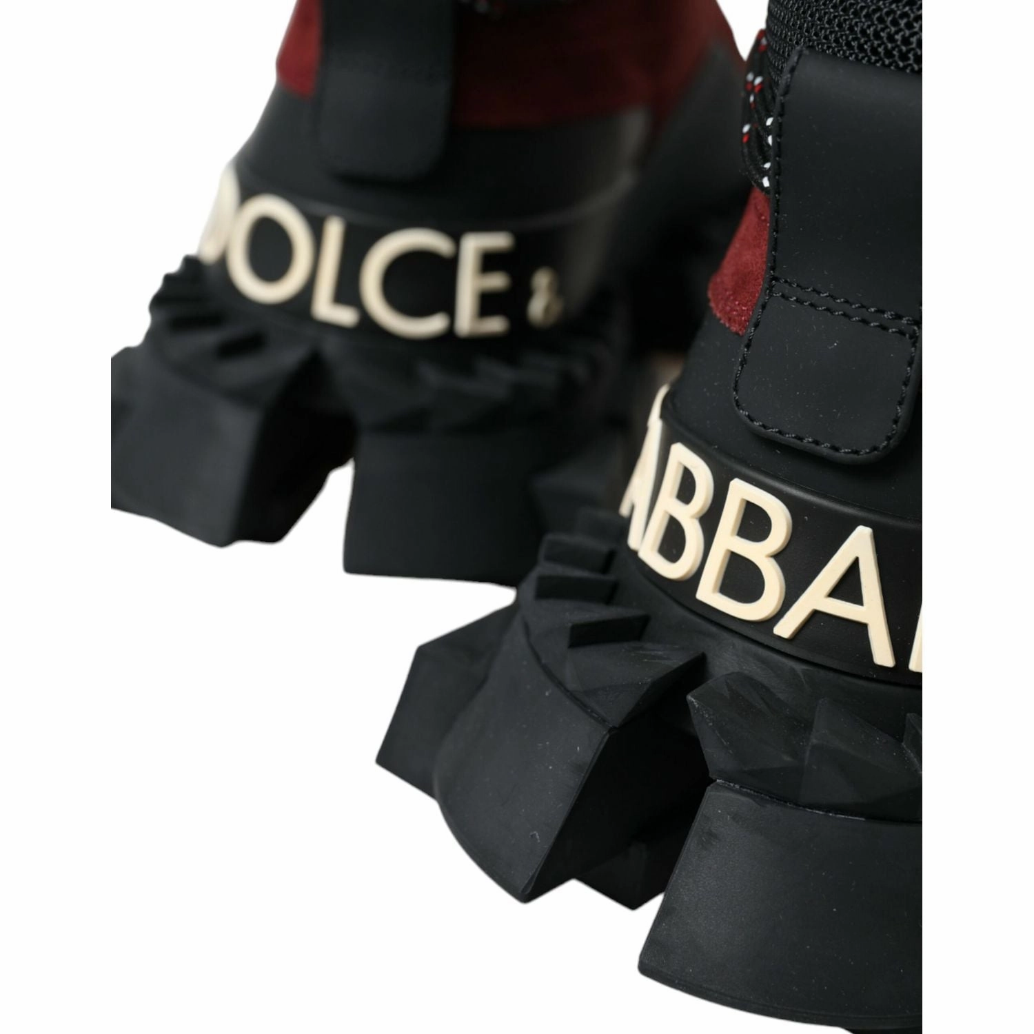 Flat Open Back Shoes Dolce & Gabbana Burgundy Super King High Top Men Sneakers Shoes