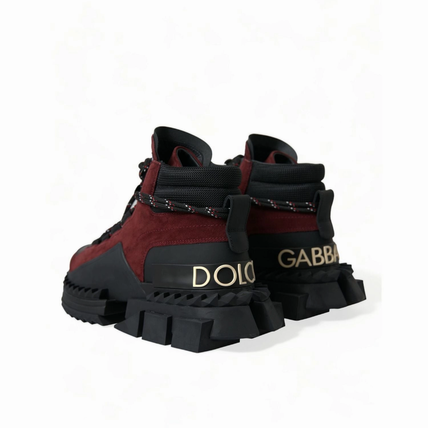 Flat Indoor Soccer Shoes Dolce & Gabbana Burgundy Super King High Top Men Sneakers Shoes