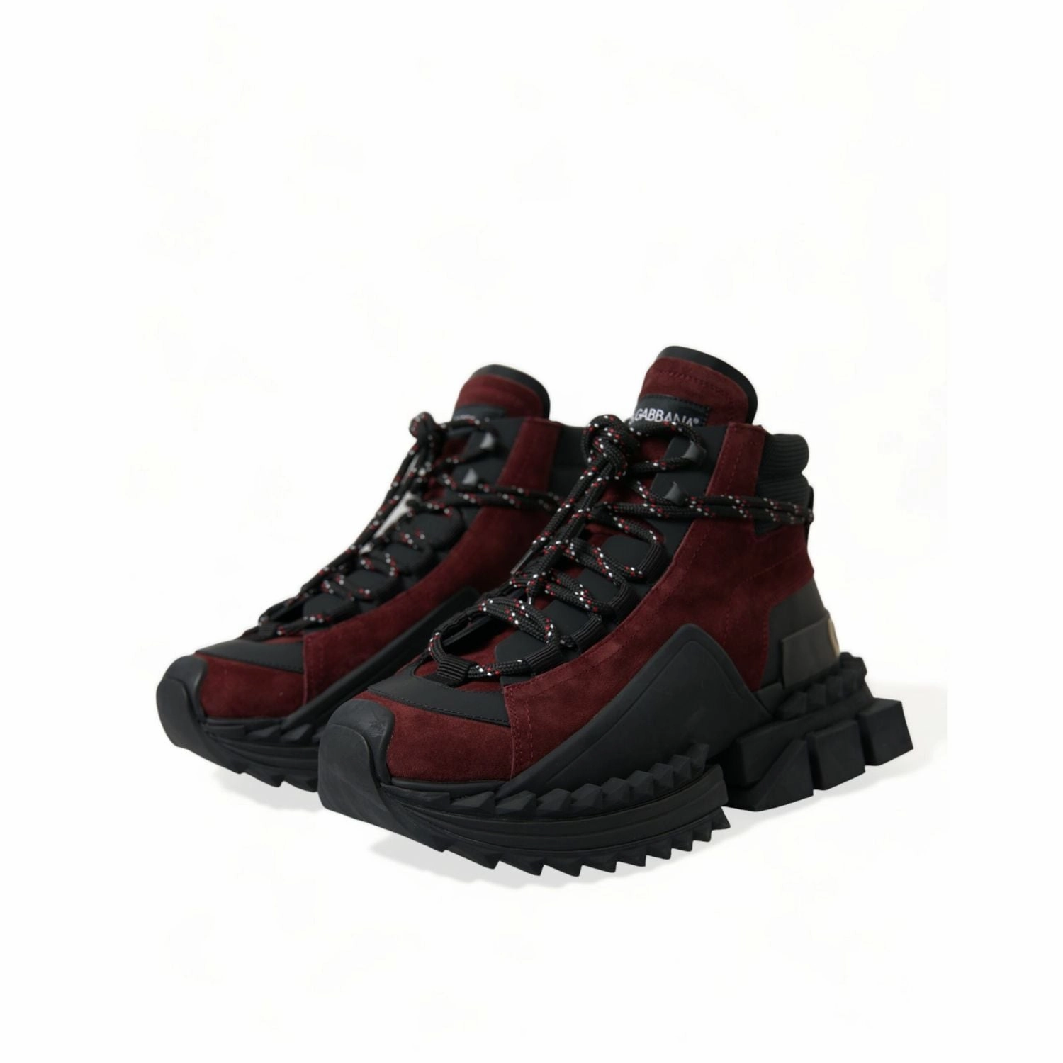Dolce & Gabbana Burgundy Super King High Top Men Sneakers Shoes Best Inexpensive Running Shoes Flat Feet