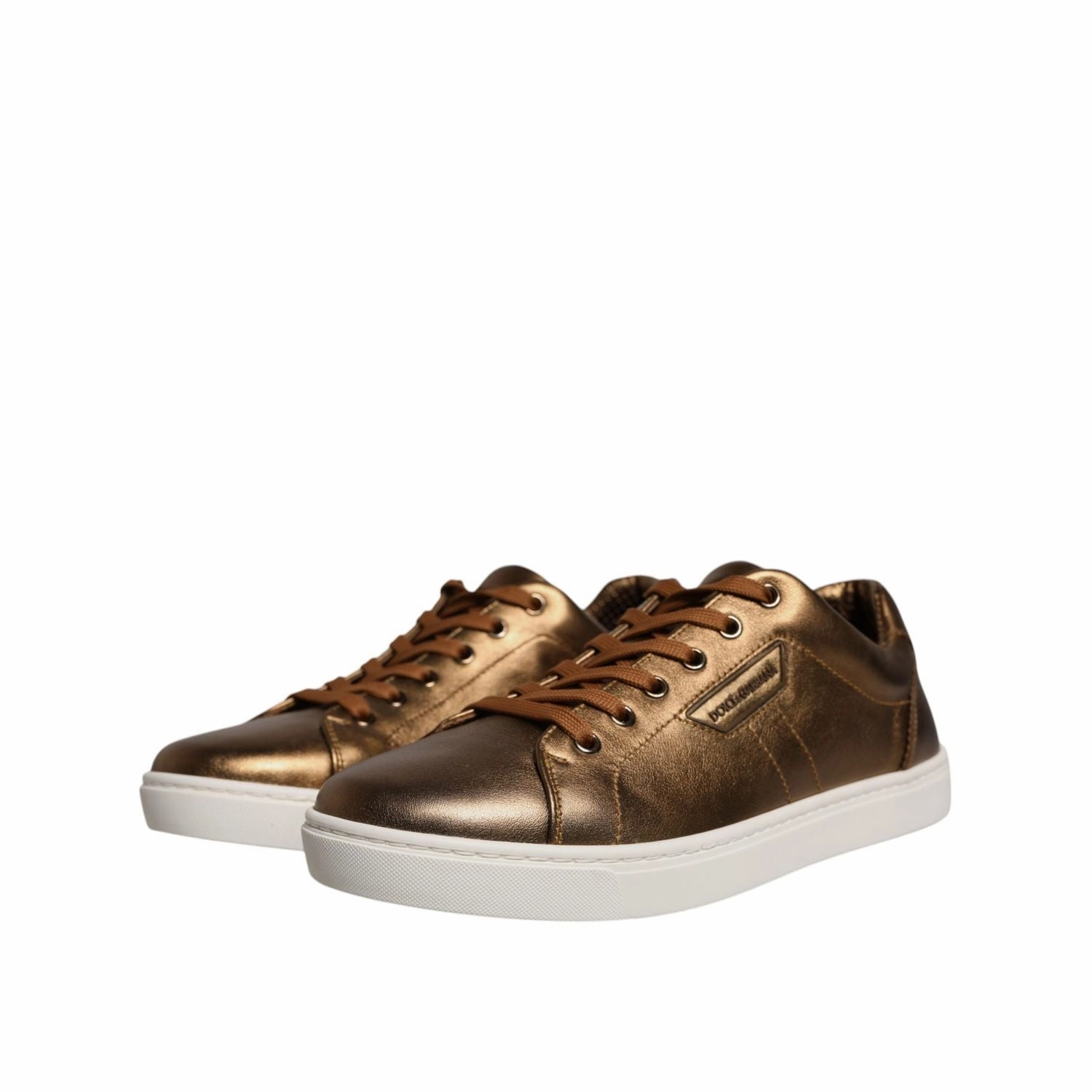 Sketches Sneakers Dolce & Gabbana Gold Leather Logo London Men Sneaker Shoes