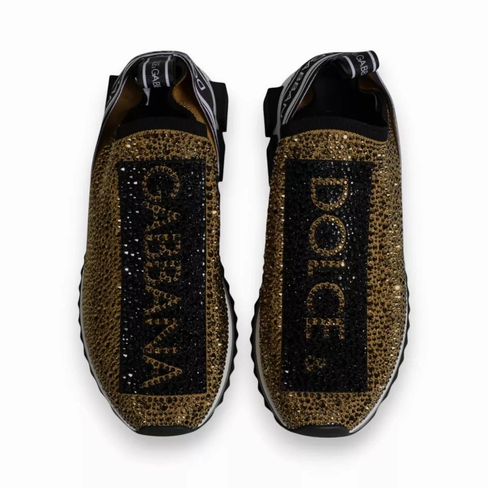 Air Running Sneakers Dolce & Gabbana Gold Rhinestones Sorrento Sneakers Shoes