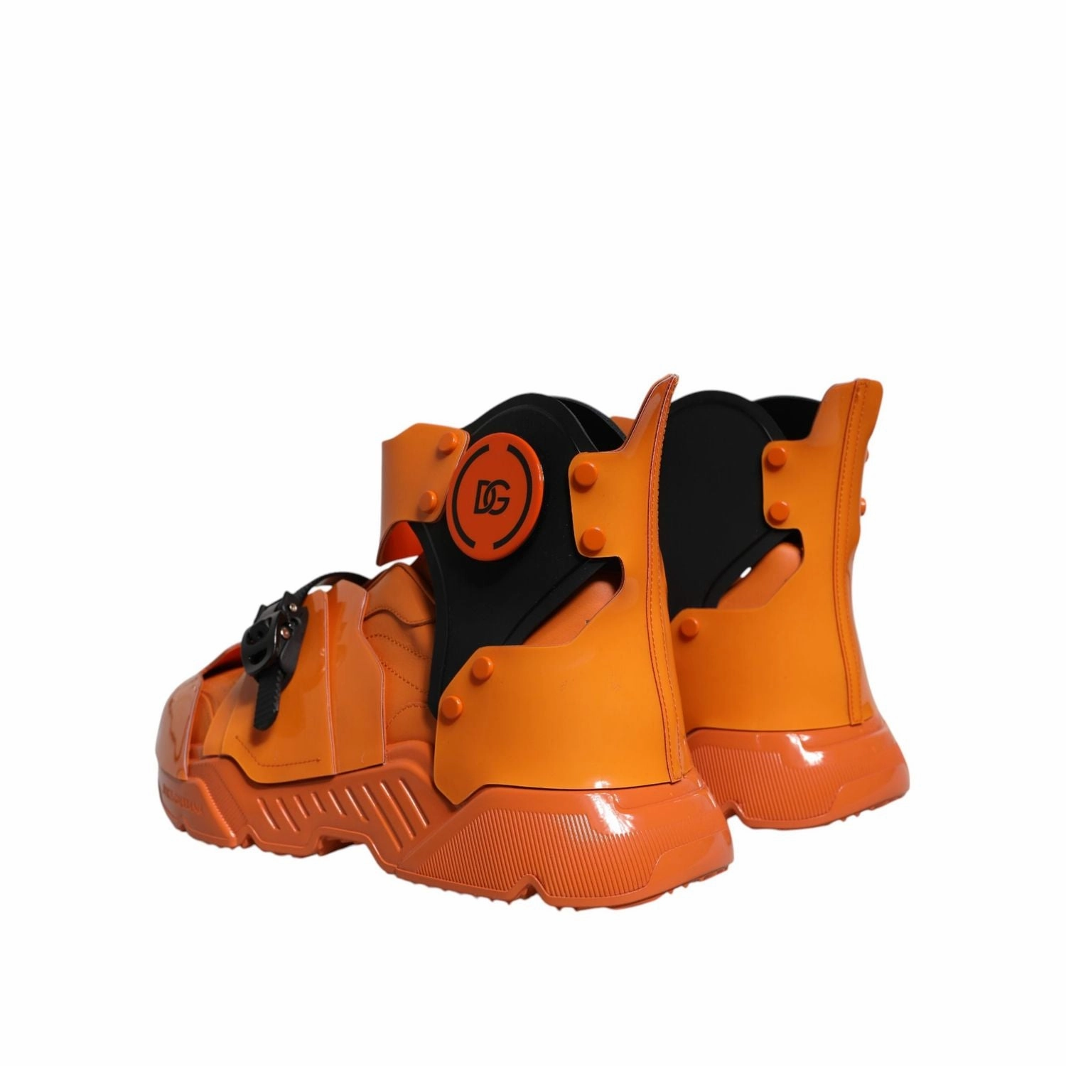 Dolce & Gabbana Orange Multi Panel Chunky High Top Sneakers Shoes Diadora Running Sneakers