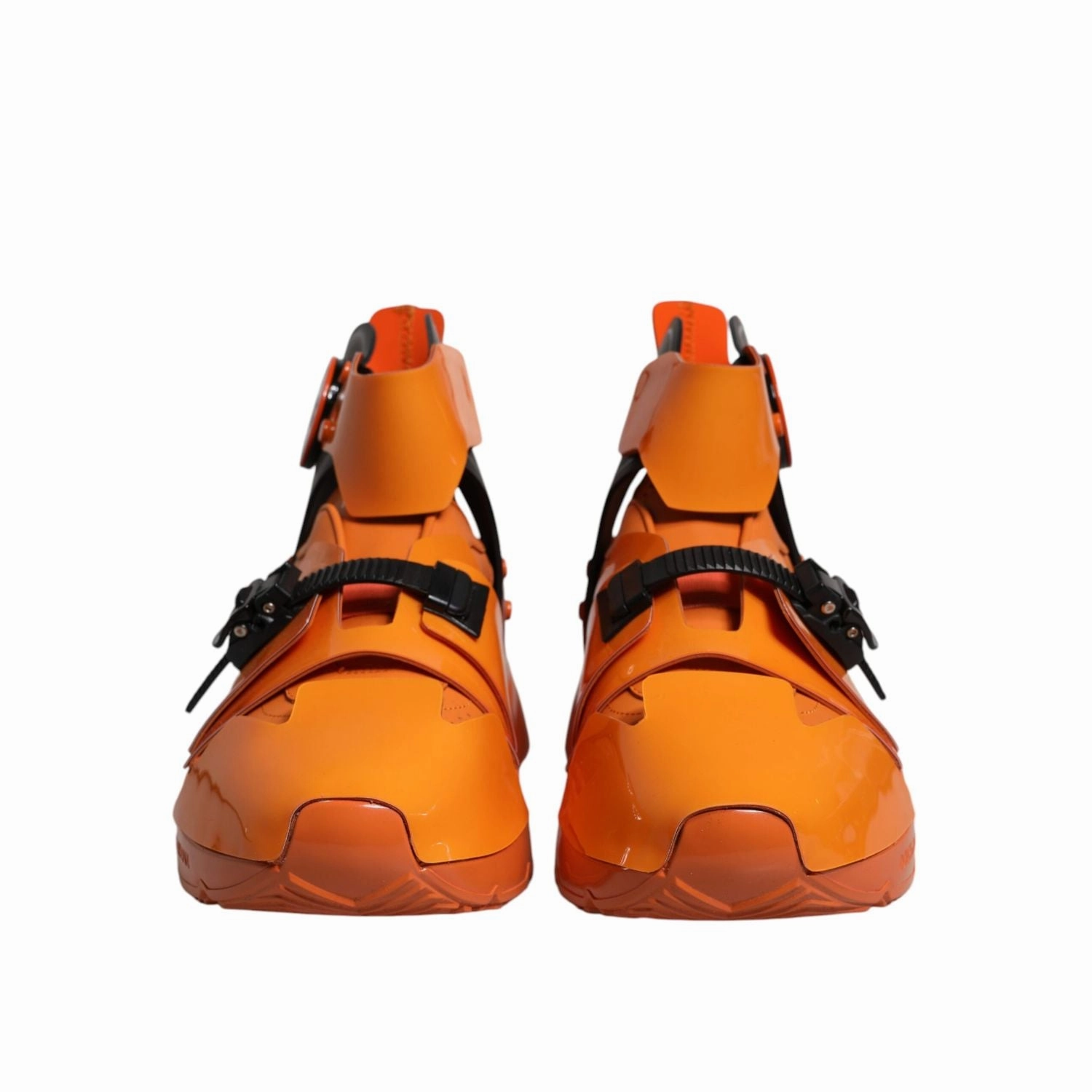 Dolce & Gabbana Orange Multi Panel Chunky High Top Sneakers Shoes Gel Sneakers