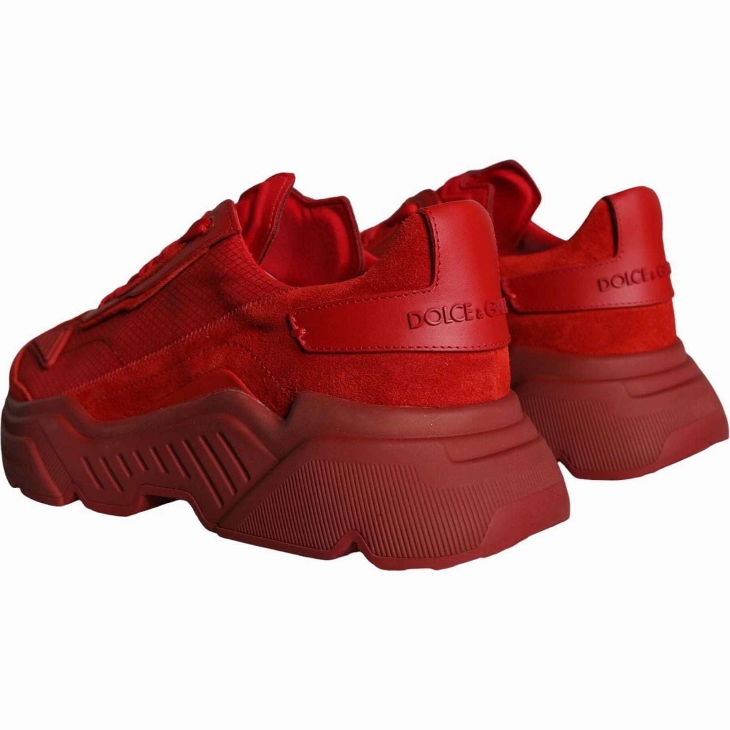 Stability Sneakers For Walking Dolce & Gabbana Red Leather Daymaster Low Top Sneakers Shoes