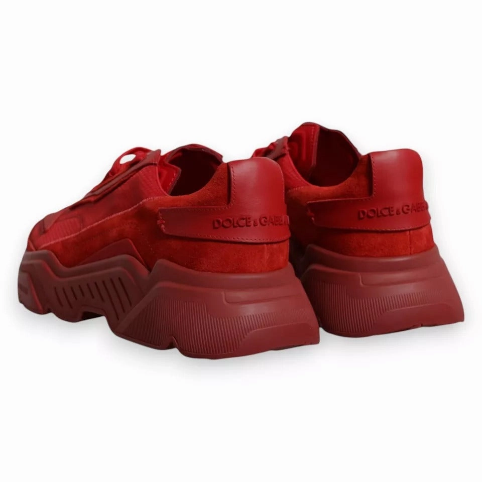 Dolce & Gabbana Red Leather Daymaster Low Top Sneakers Shoes Sneakers Trigreca