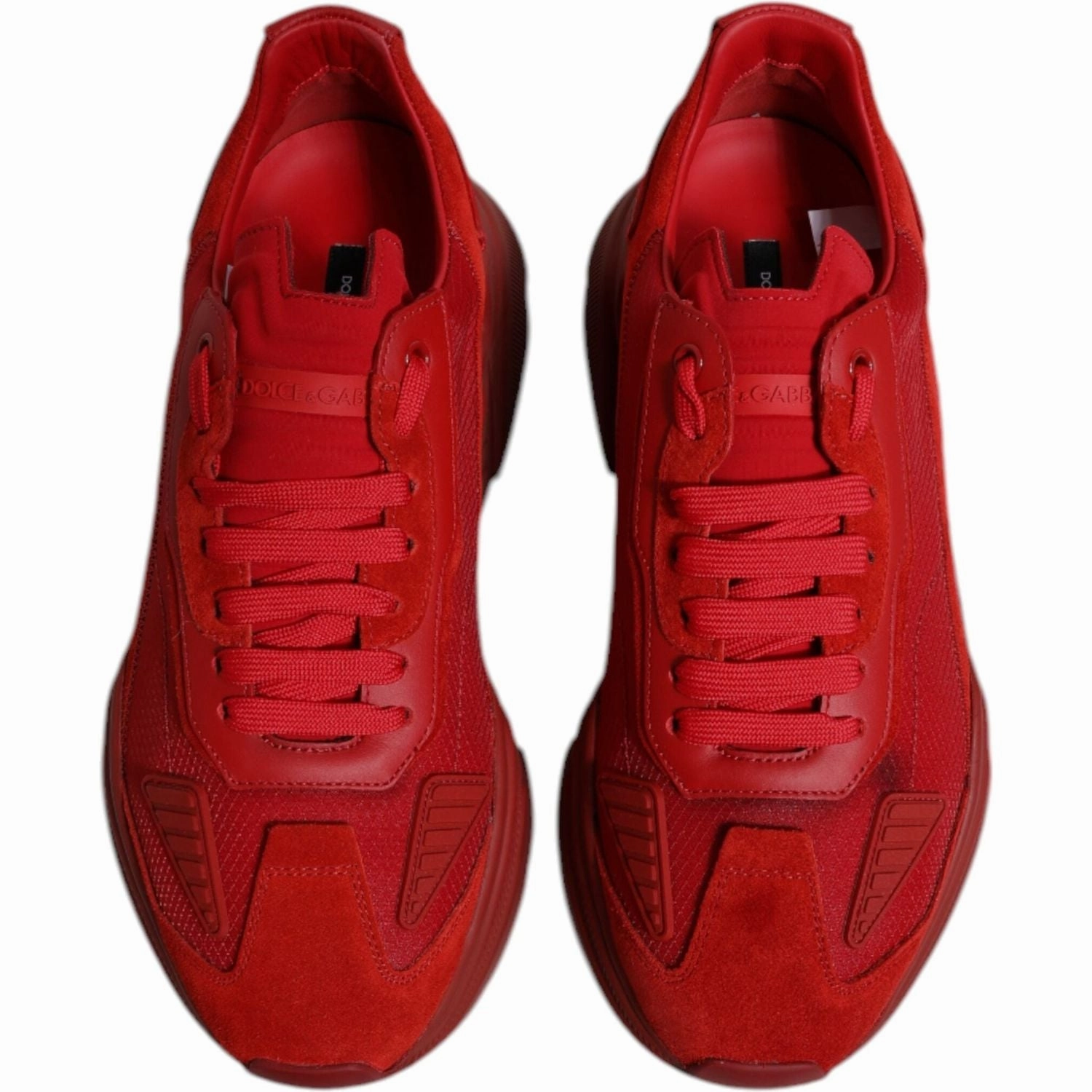 Dolce & Gabbana Red Leather Daymaster Low Top Sneakers Shoes Sneakers Designer