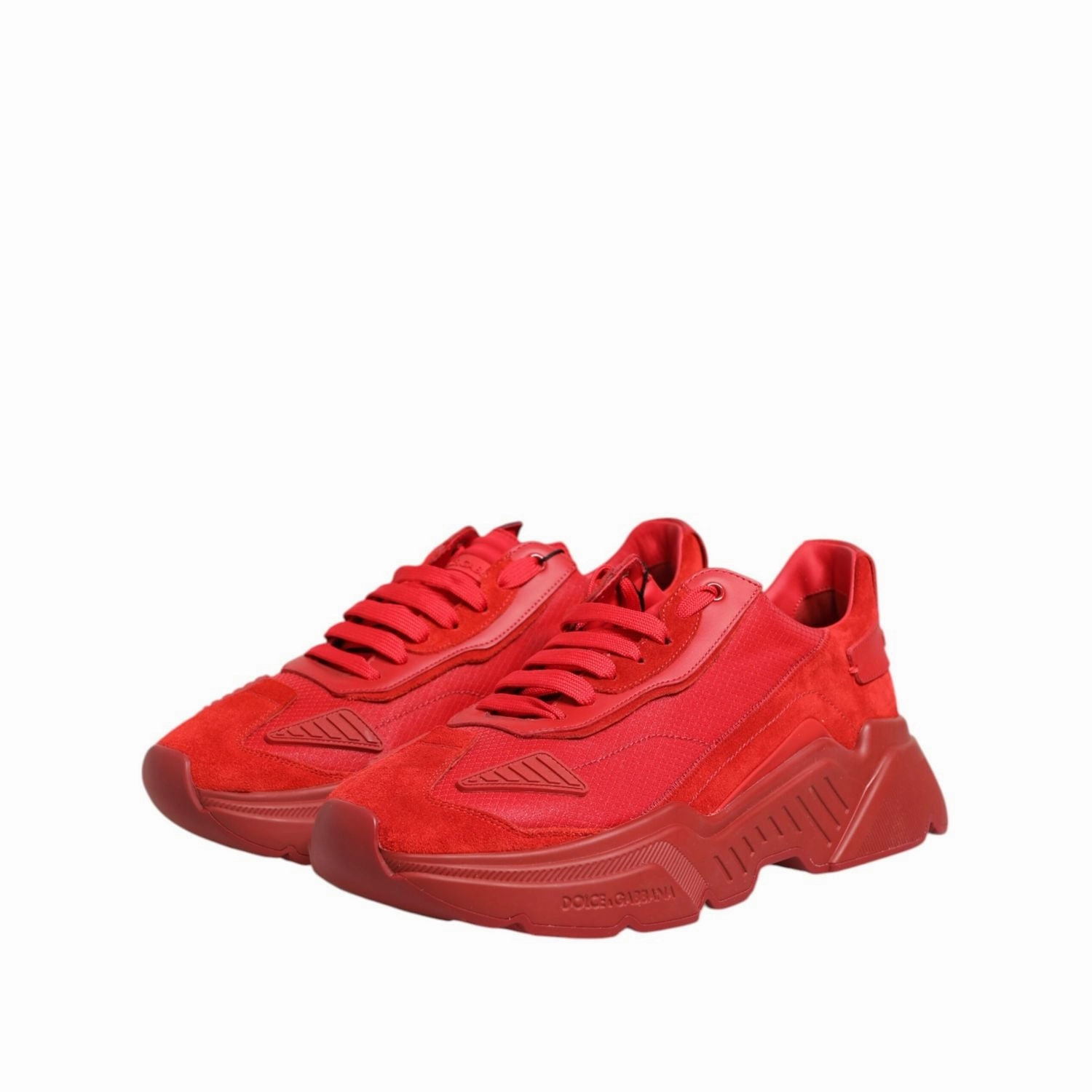 Dolce & Gabbana Red Leather Daymaster Low Top Sneakers Shoes D Rose Sneakers