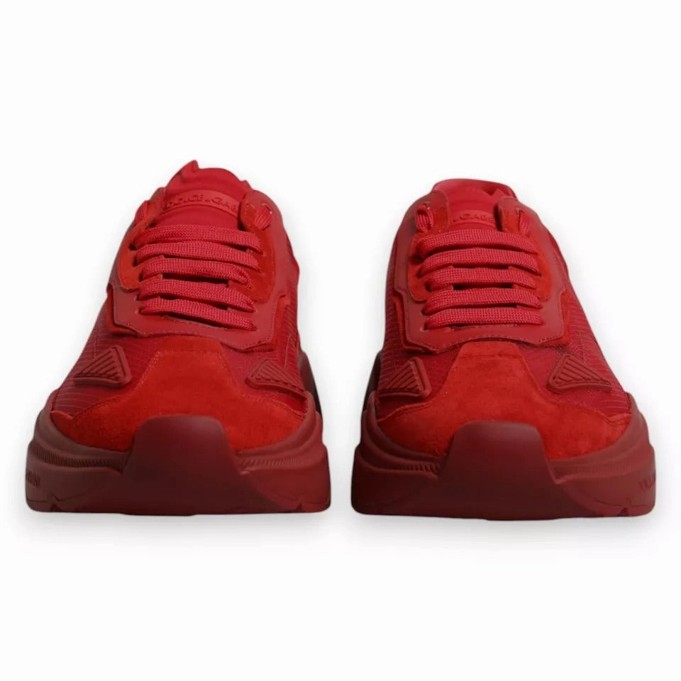 Dolce & Gabbana Red Leather Daymaster Low Top Sneakers Shoes Best Running Sneakers For Wide Feet