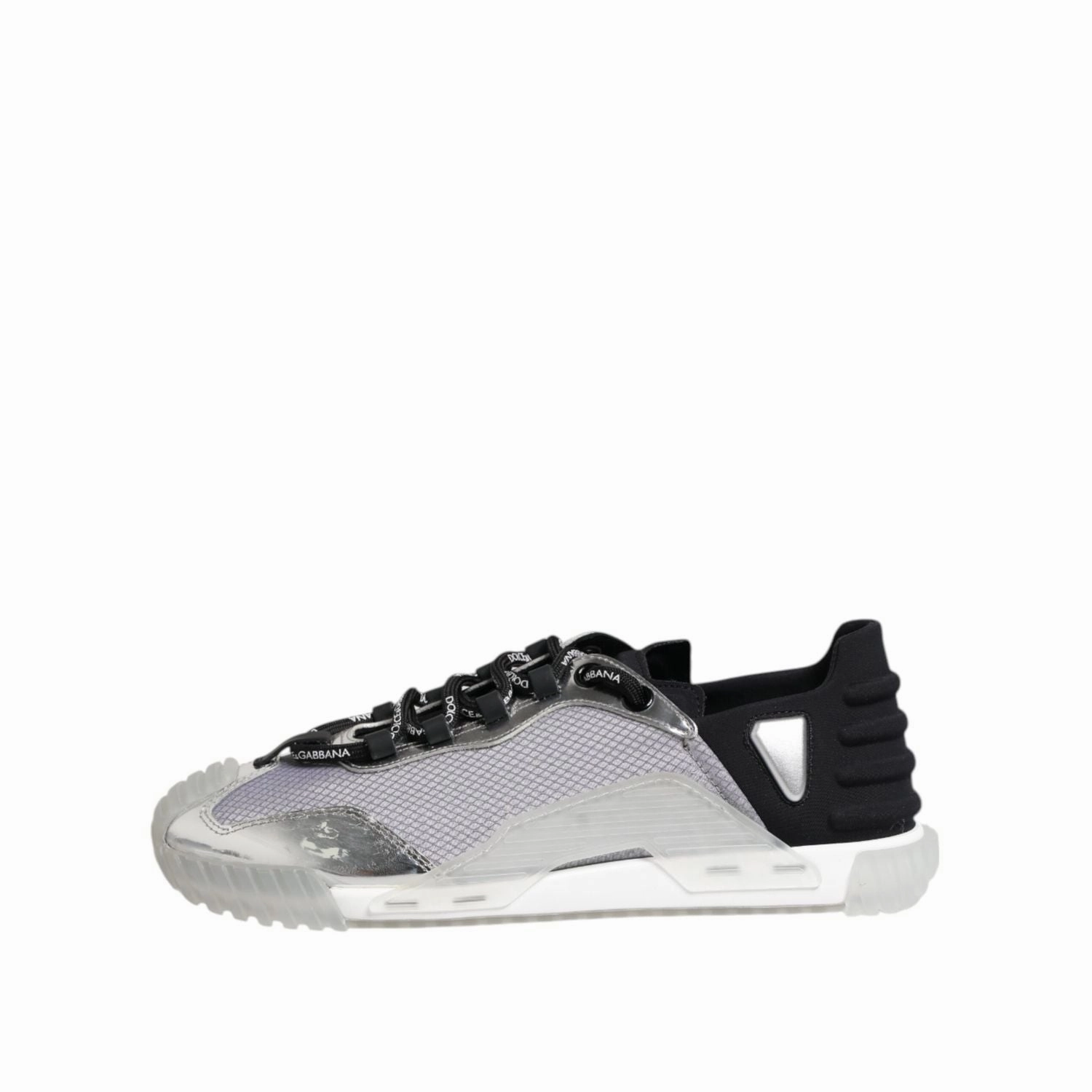 Sneakers Flat Feet Dolce & Gabbana Silver Black Nylon NS1 Low Top Men Sneakers Shoes
