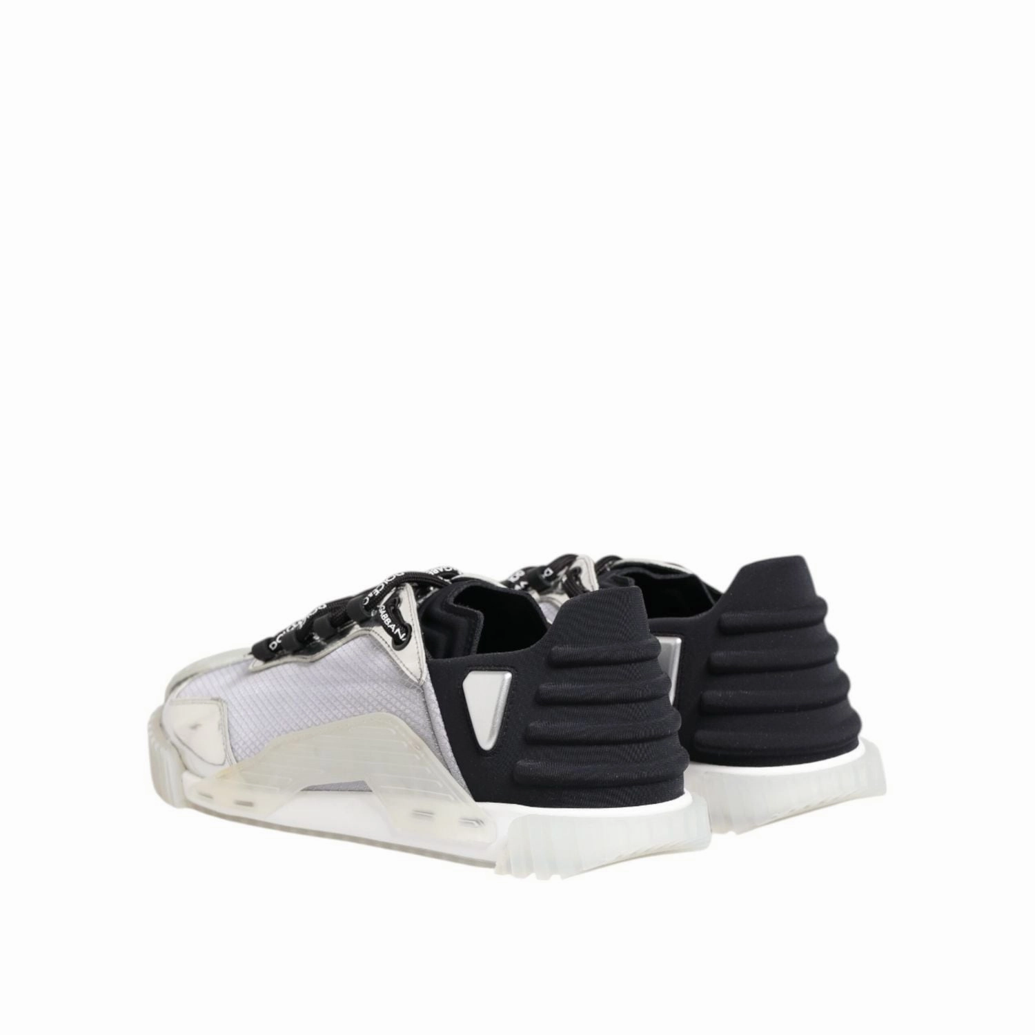 Sneakers For Metatarsalgia Dolce & Gabbana Silver Black Nylon NS1 Low Top Sneakers Shoes