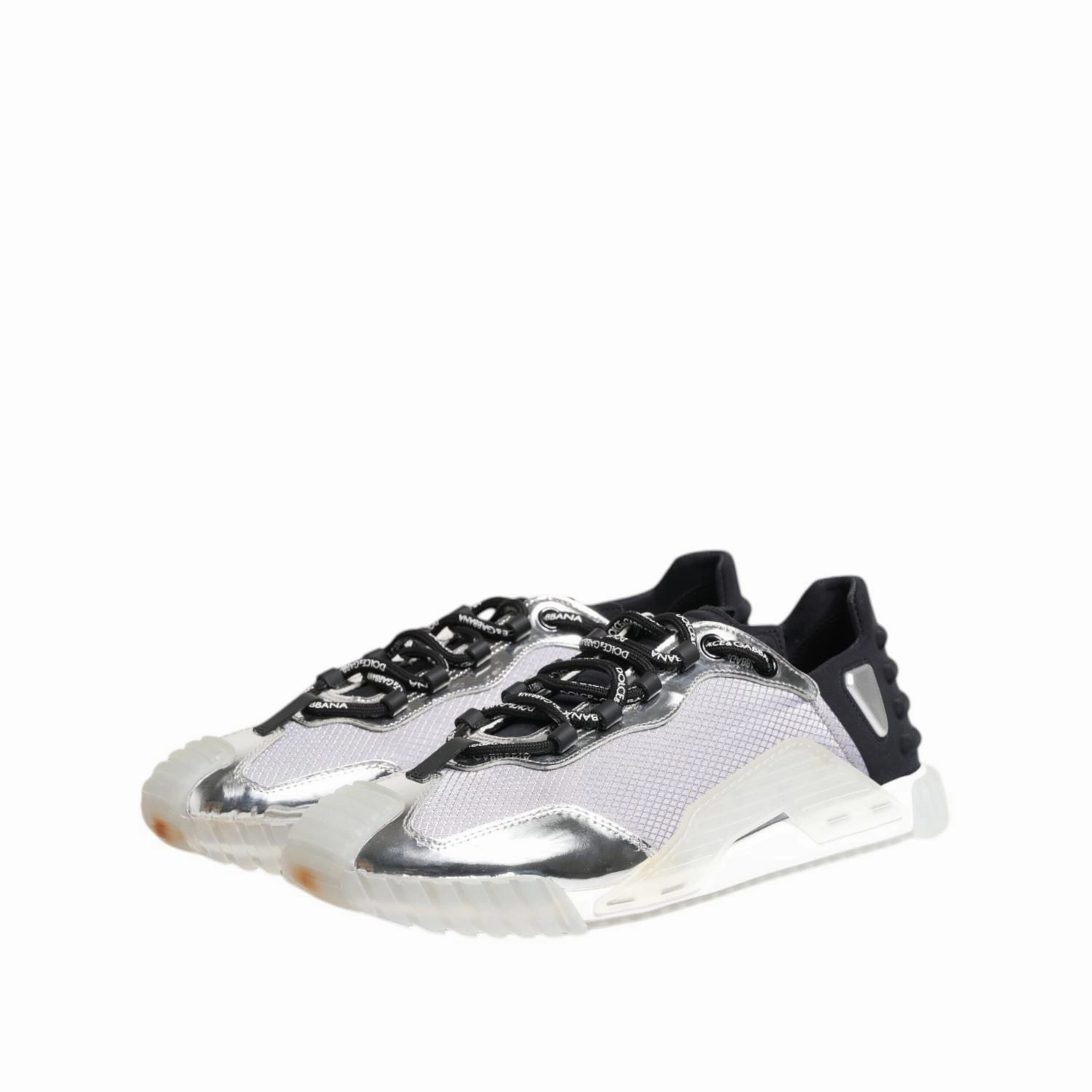 Head Over Heels Sneakers Dolce & Gabbana Silver Black Nylon NS1 Low Top Sneakers Shoes