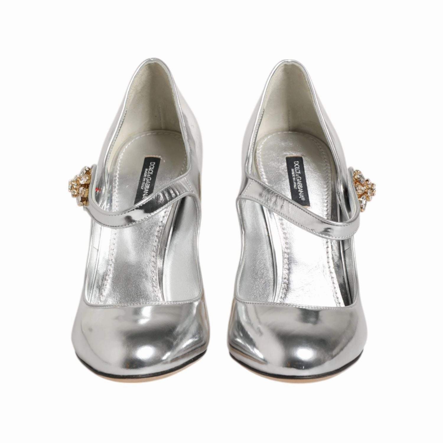 Dolce & Gabbana Silver Chandelier Sculpted Heel Mary Jane Pump Shoes Styles Sandals