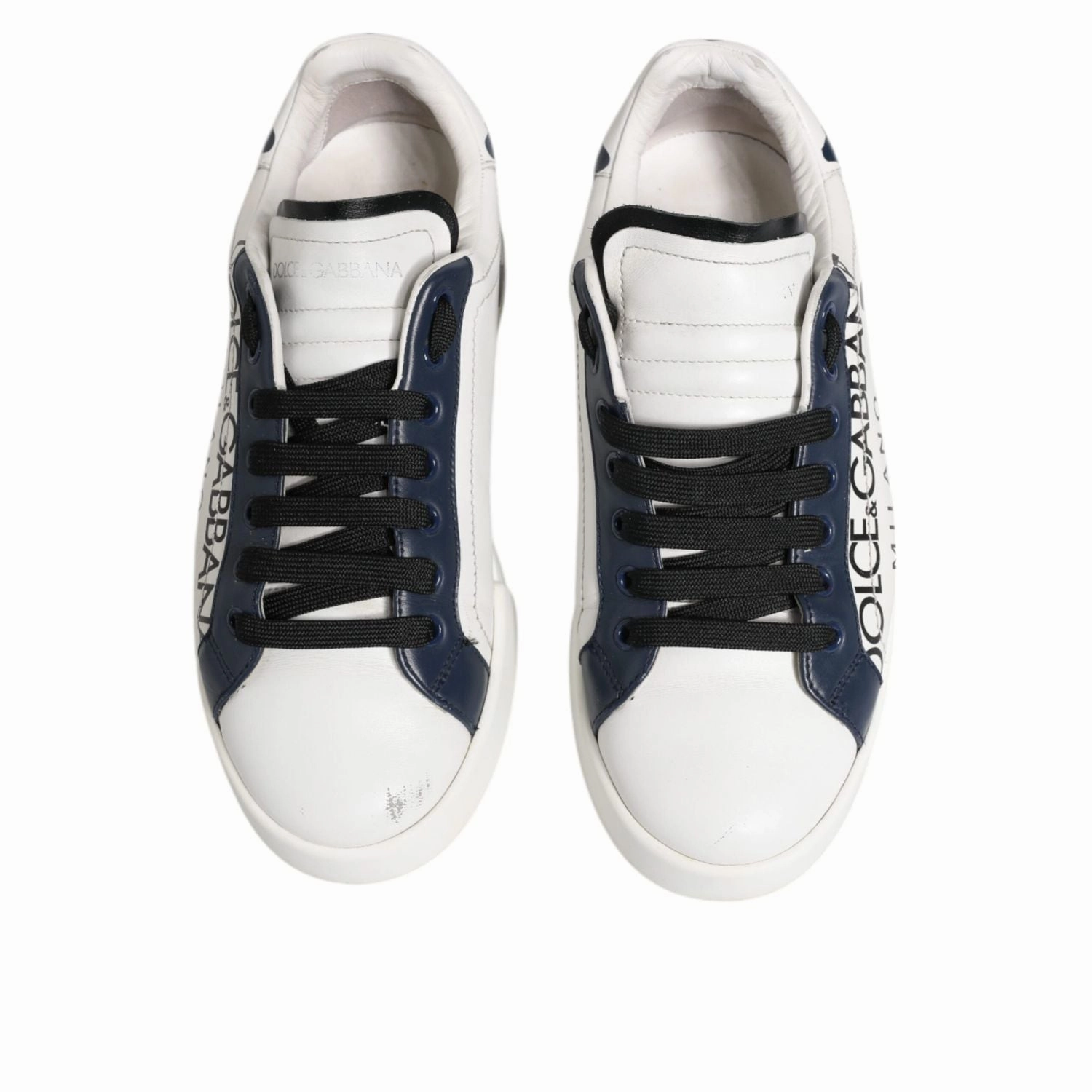 Belenciaga Sneakers Dolce & Gabbana White Blue Leather Crown Milano Sneakers Shoes