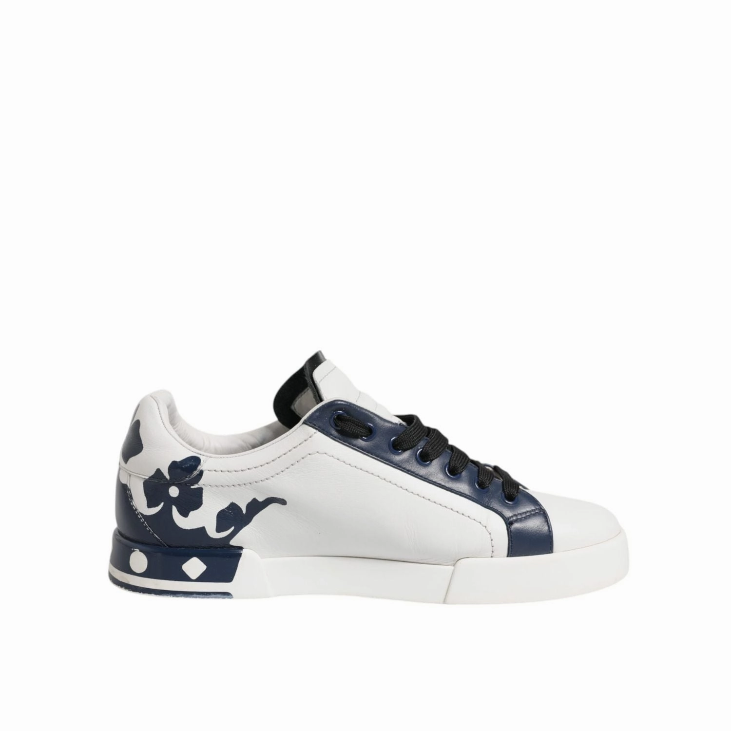 Dolce & Gabbana White Blue Leather Crown Milano Sneakers Shoes 108 Sneakers