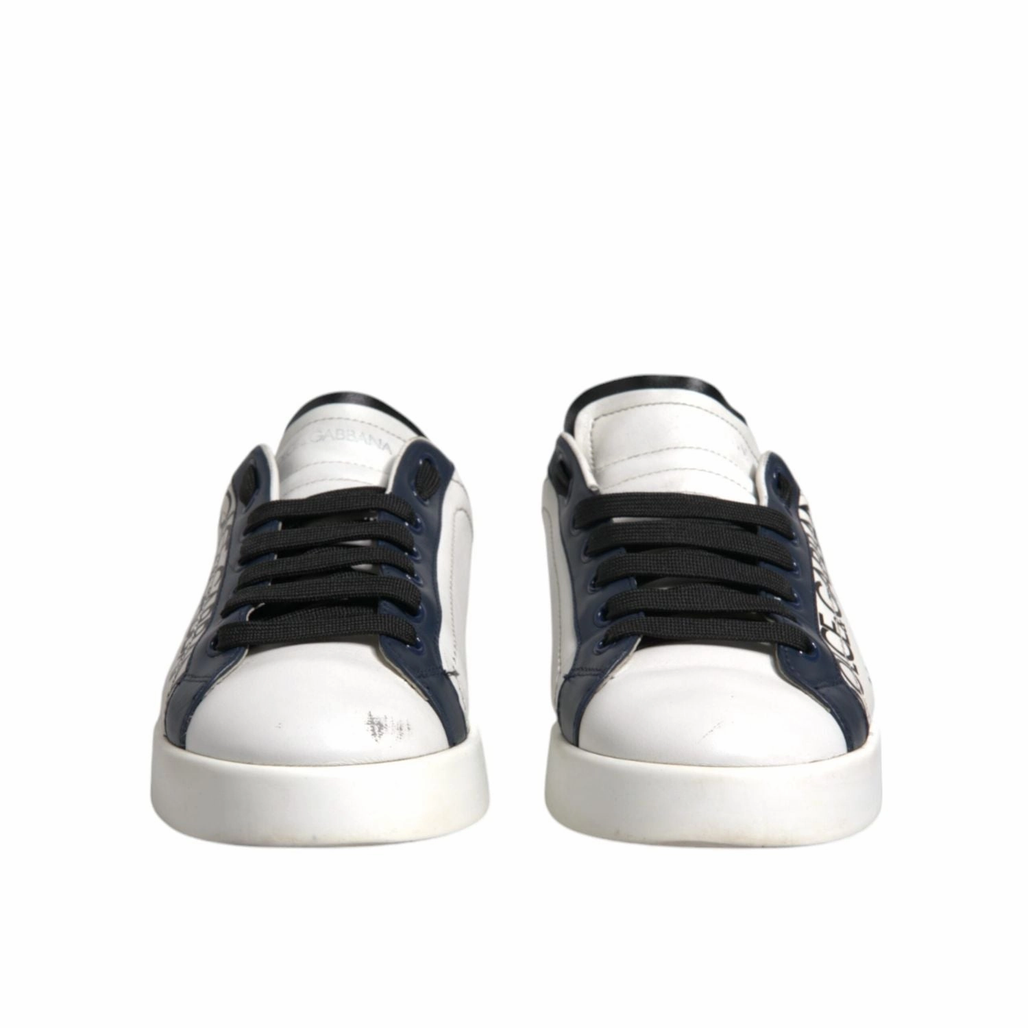 Dolce & Gabbana White Blue Leather Crown Milano Sneakers Shoes Shoe Carnival Sneakers