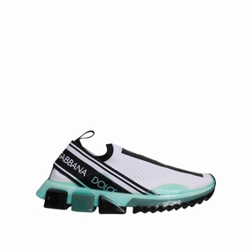 Dolce & Gabbana White Blue Sorrento Slip On Sneakers Shoes Wnba Sneakers