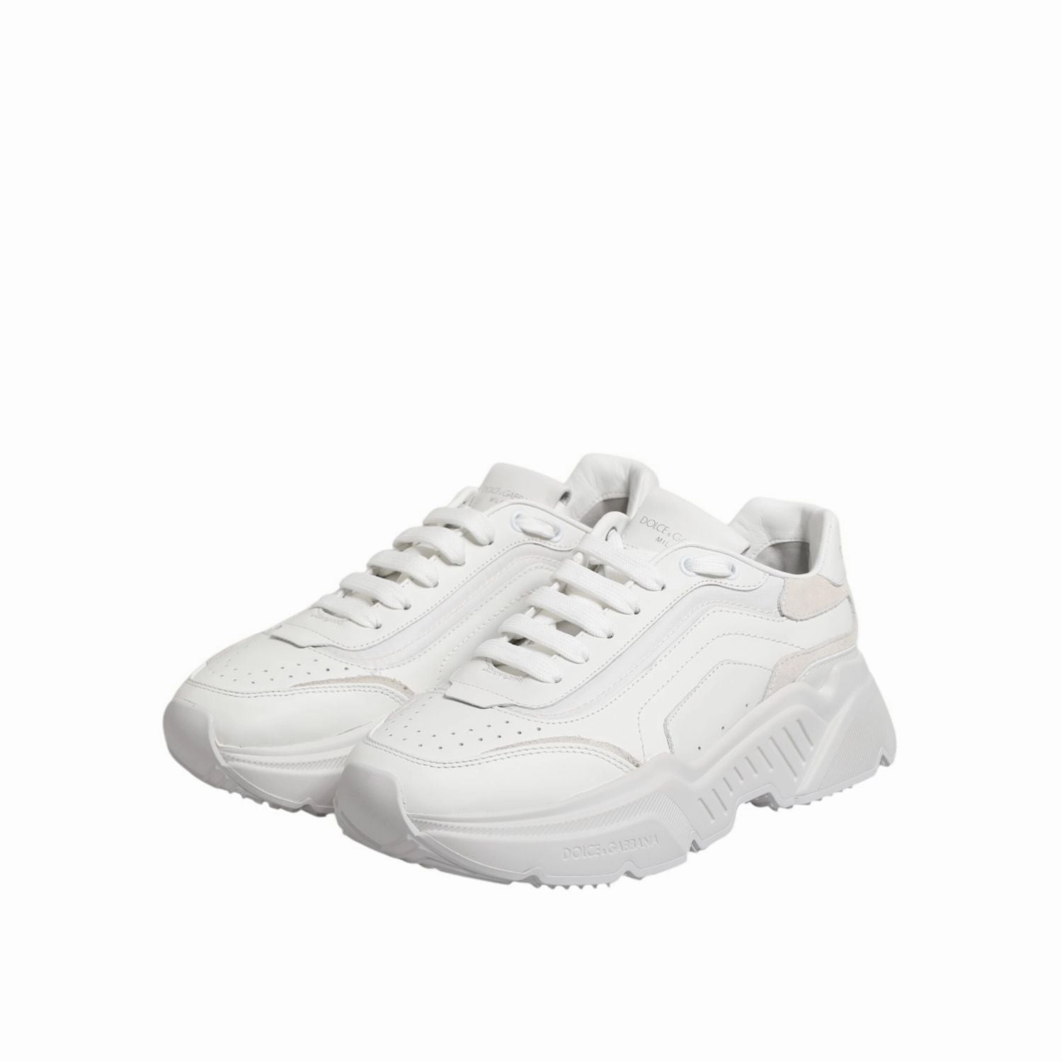 Dance Sneakers For Zumba Dolce & Gabbana White Leather Daymaster Low Top Sneakers Shoes