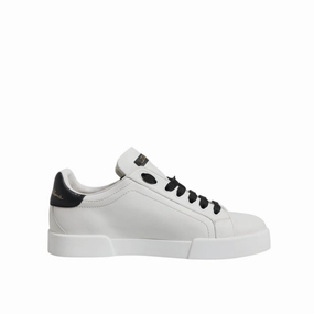 Vegan Sneakers Dolce & Gabbana White Leather DG Logo Low Top Sneakers Shoes
